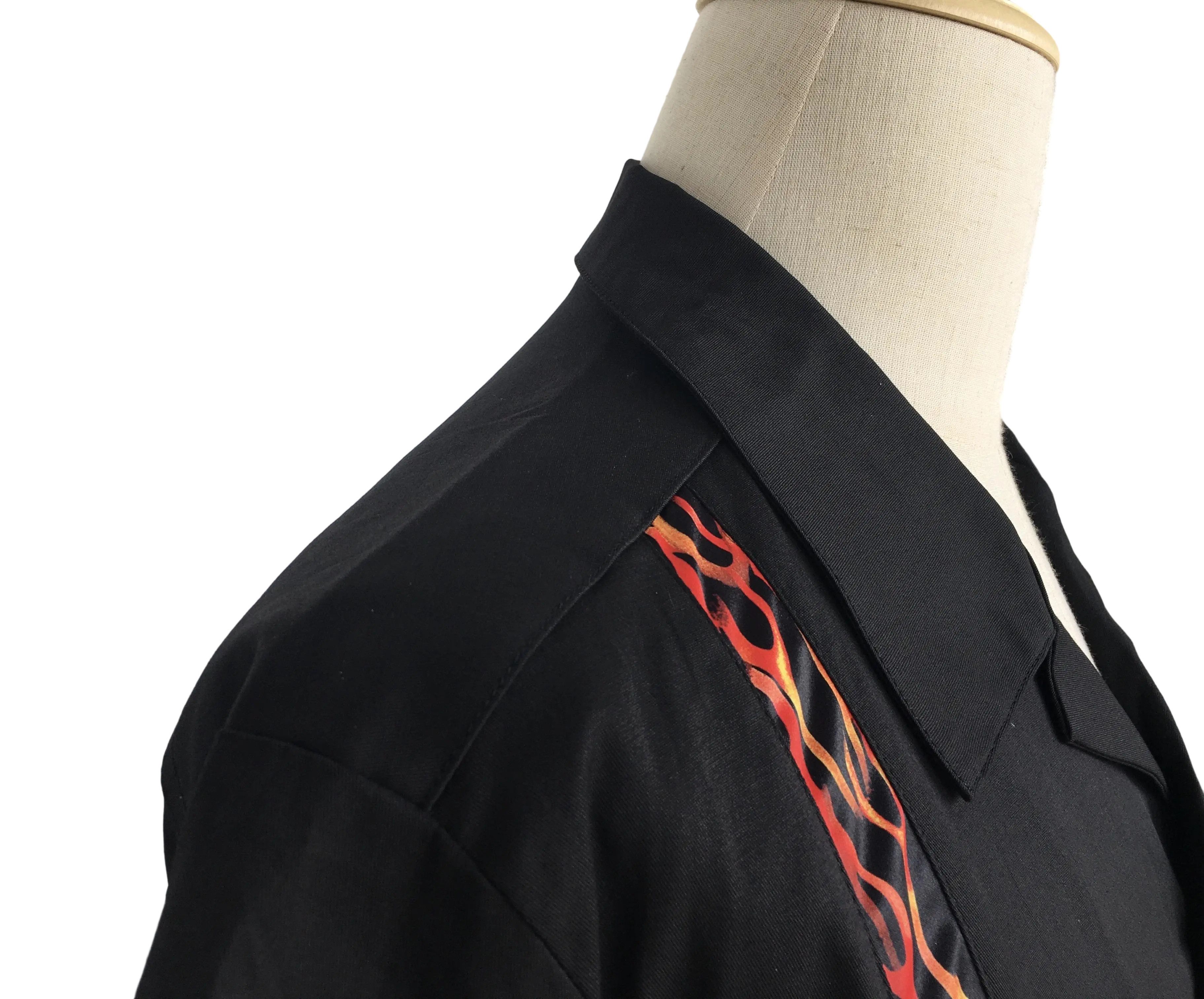 Other Black Shirt With Flame Pattern 50's Style Size US XXL / EU 58 / 5 - 5 Thumbnail