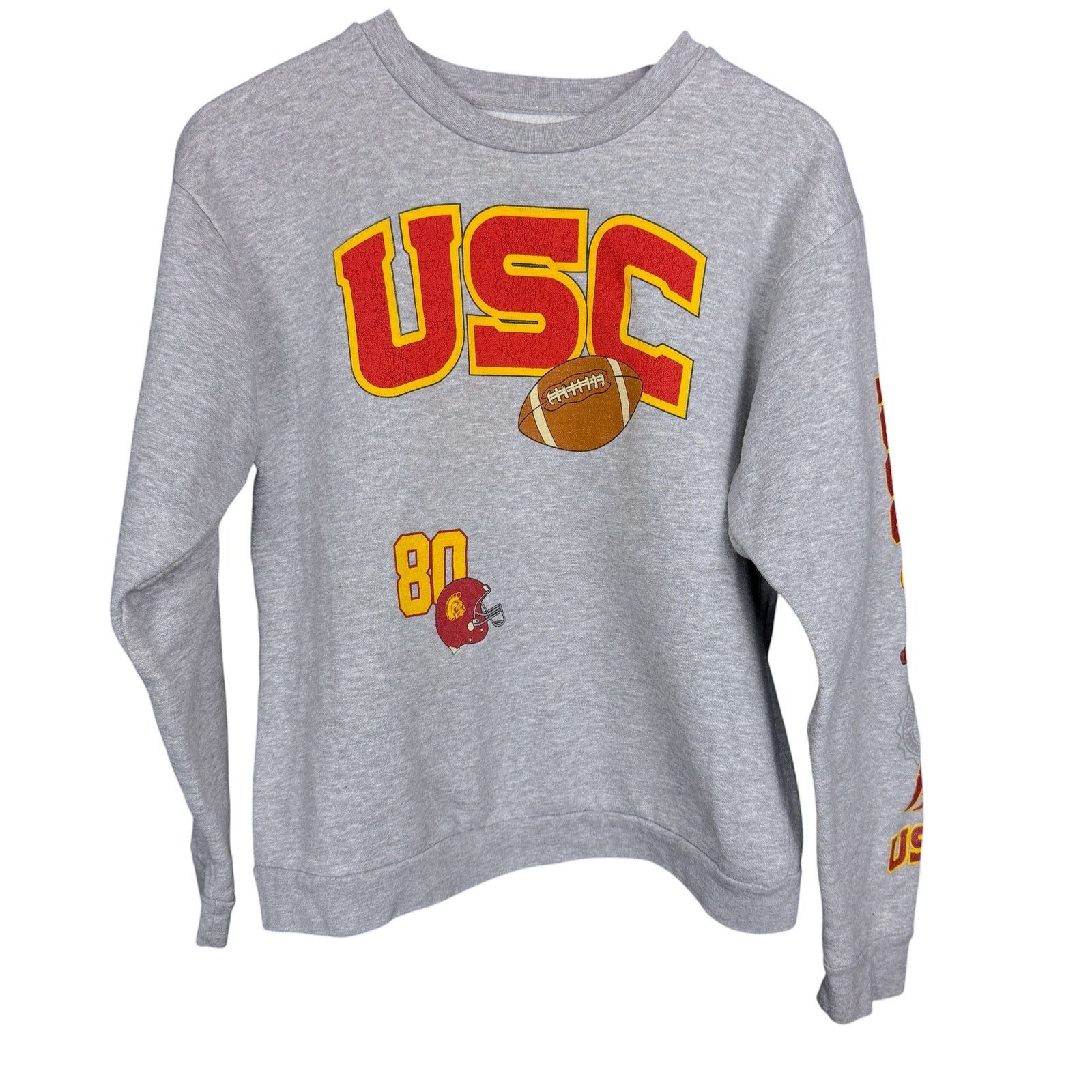 Ripple Junction Ripple Junction USC Womens Med Gray Retro Graphic Sweatshirt Size M / US 6-8 / IT 42-44 - 7 Thumbnail
