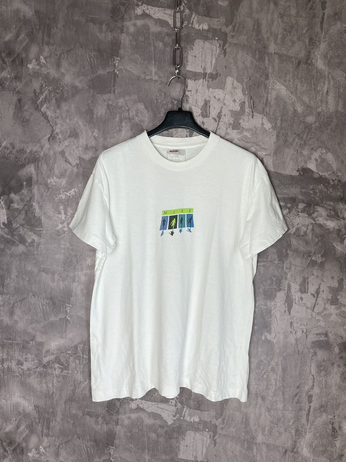 Nike × Vintage Nike tee Vintage 90s Nike Central Logo USA T-shirt y2k Size US XL / EU 56 / 4 - 1 Thumbnail