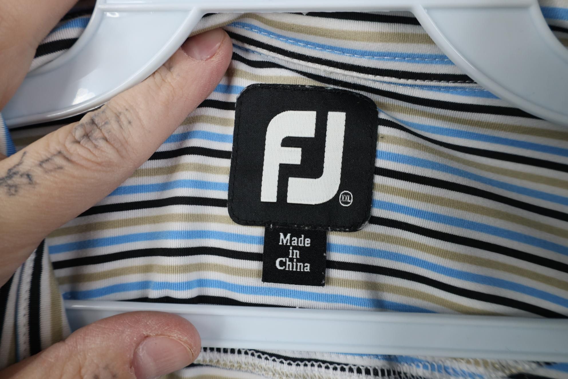 Footjoy FootJoy Embroidered Logo Striped Stretch Golf Polo Shirt Size US XXL / EU 58 / 5 - 6 Thumbnail