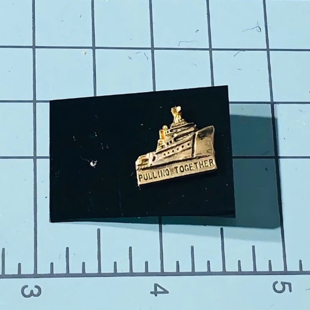 Vintage Vintage Cruise Ship Lapel Pin Butterfly Clutch Gold-Tone OS Size ONE SIZE - 3 Thumbnail