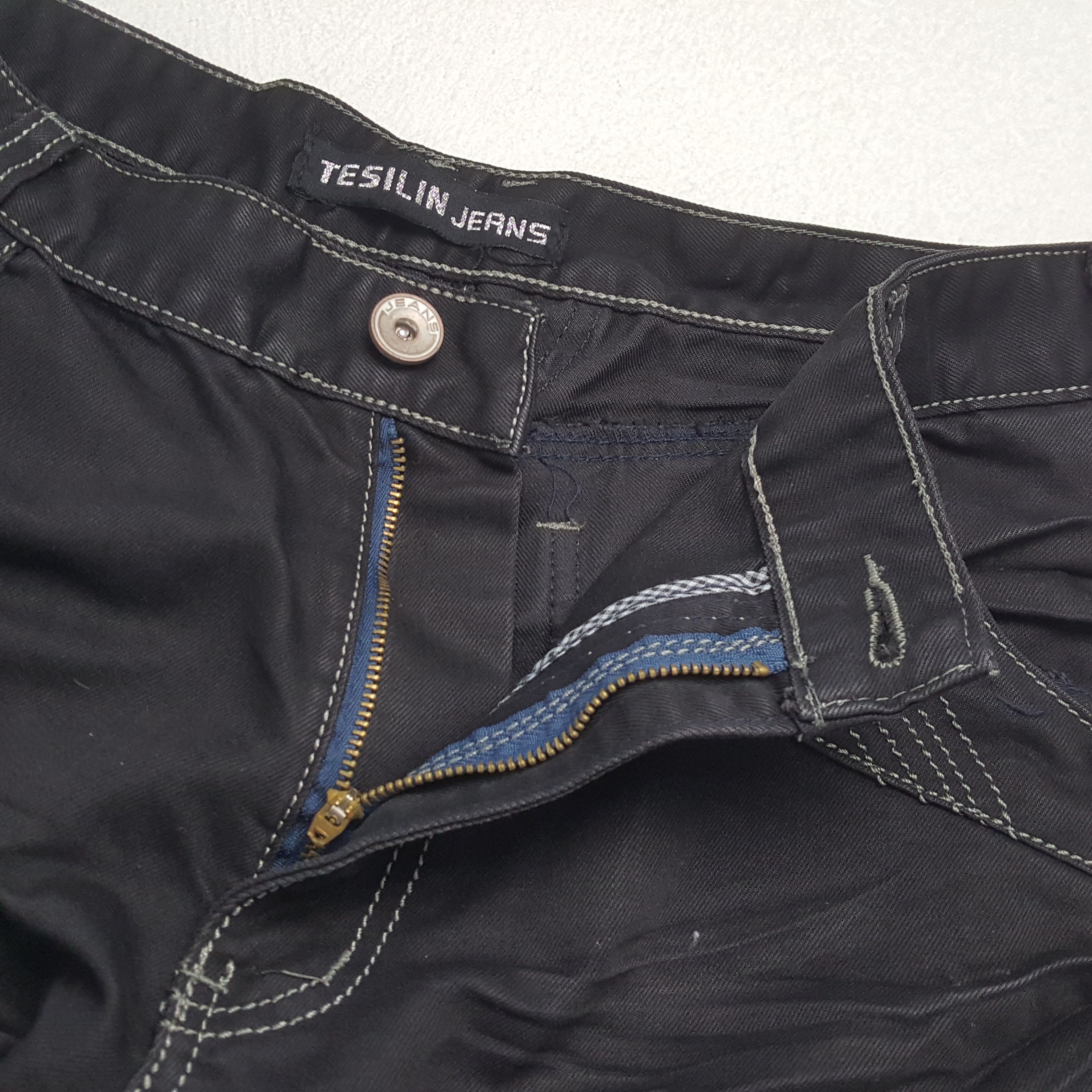 Vintage TESILIN Streetwear Fashion Cargo Style Rock Punk Jeans Size US 35 - 12 Thumbnail