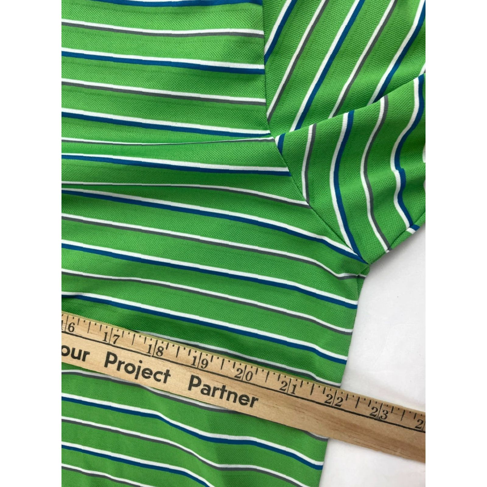 Adidas Adidas Climalite Polo Shirt Men's M Green Stripe 1/4 Button Up Short Sleeve Size US M / EU 48-50 / 2 - 6 Thumbnail