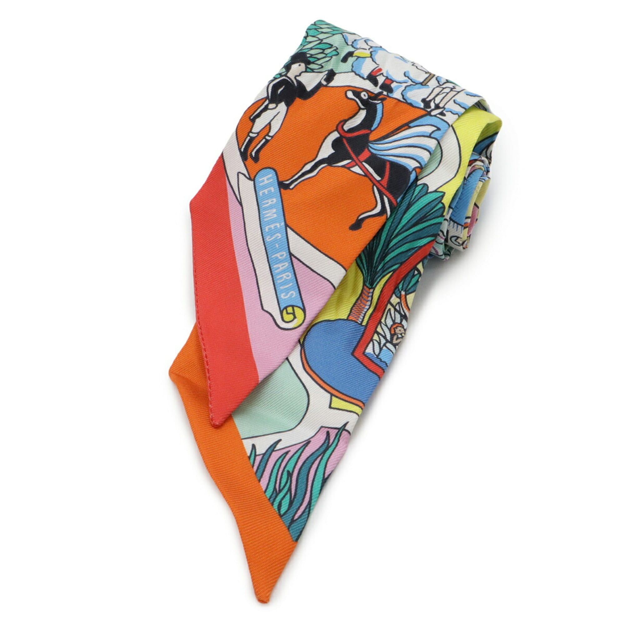 Hermes HERMES TWELL Twilly Scarf/Muffler/Handbag, Exposition Universelle, 100% Silk, Multicolor Size ONE SIZE - 1 Thumbnail