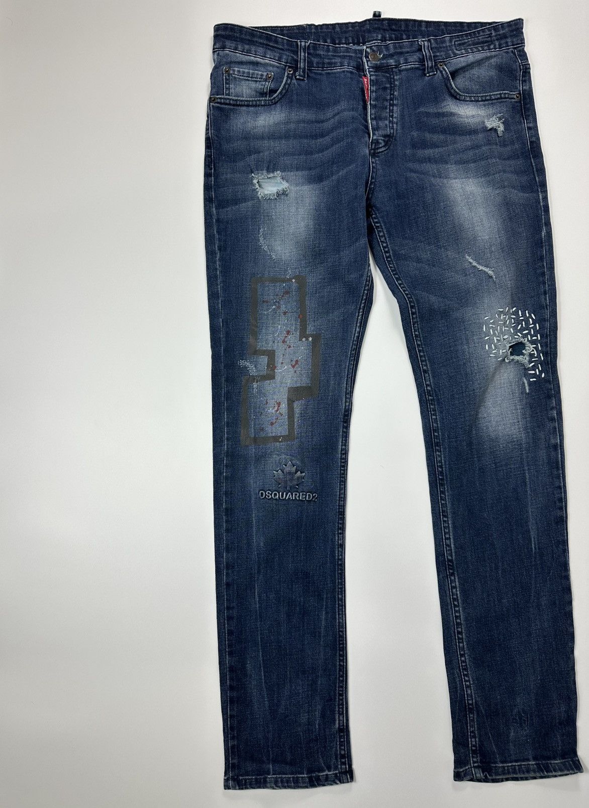 Dsquared2 Dsquared2 Denim Blue Jeans Distressed Logo Fit Size US 32 / EU 48 - 3 Thumbnail