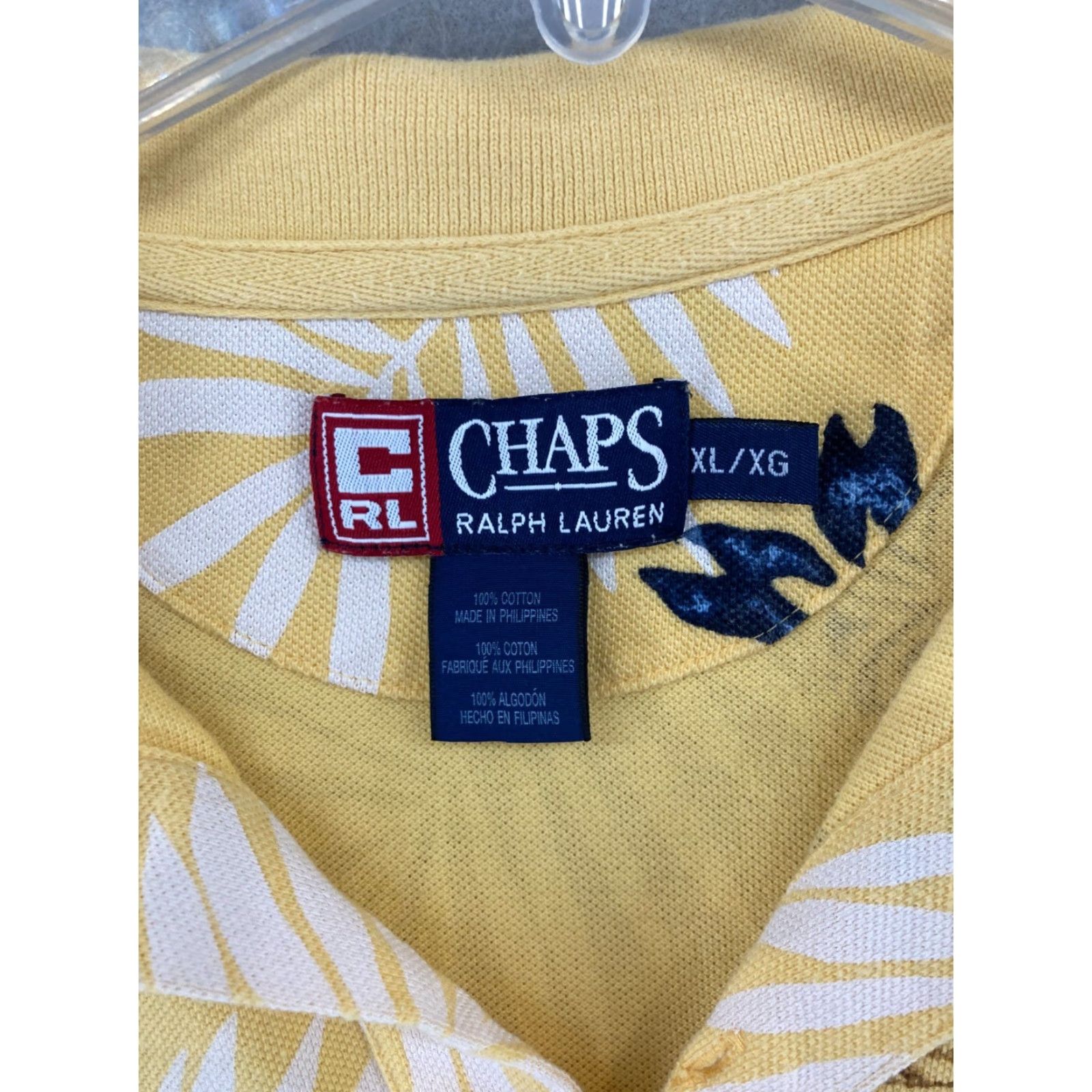 Ralph Lauren VINTAGE Ralph Lauren Chaps Polo Shirt Men's Short SleeveXL Yellow Floral Tropical Casual Size US XL / EU 56 / 4 - 4 Thumbnail