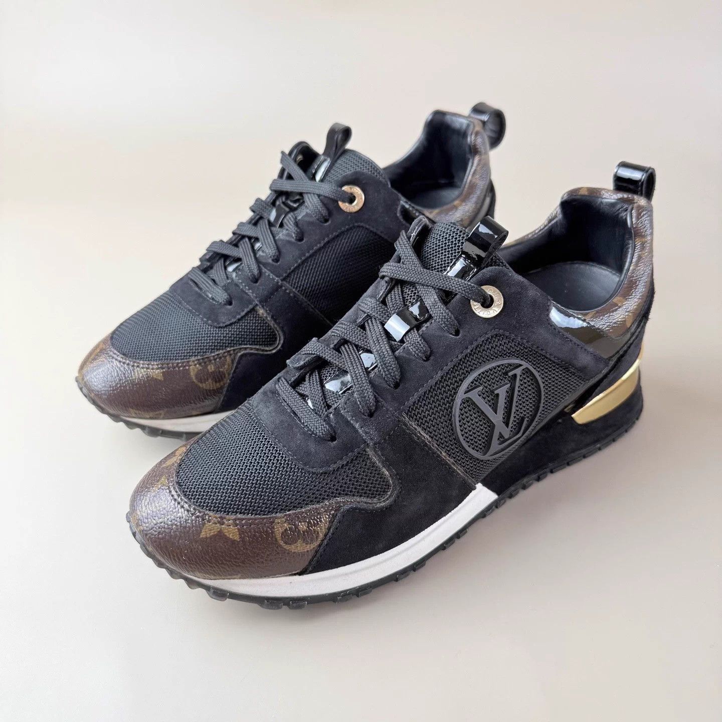 Louis Vuitton LV Run away black brown logo shoes size 37 mint Size US 6 / IT 36 - 1 Thumbnail