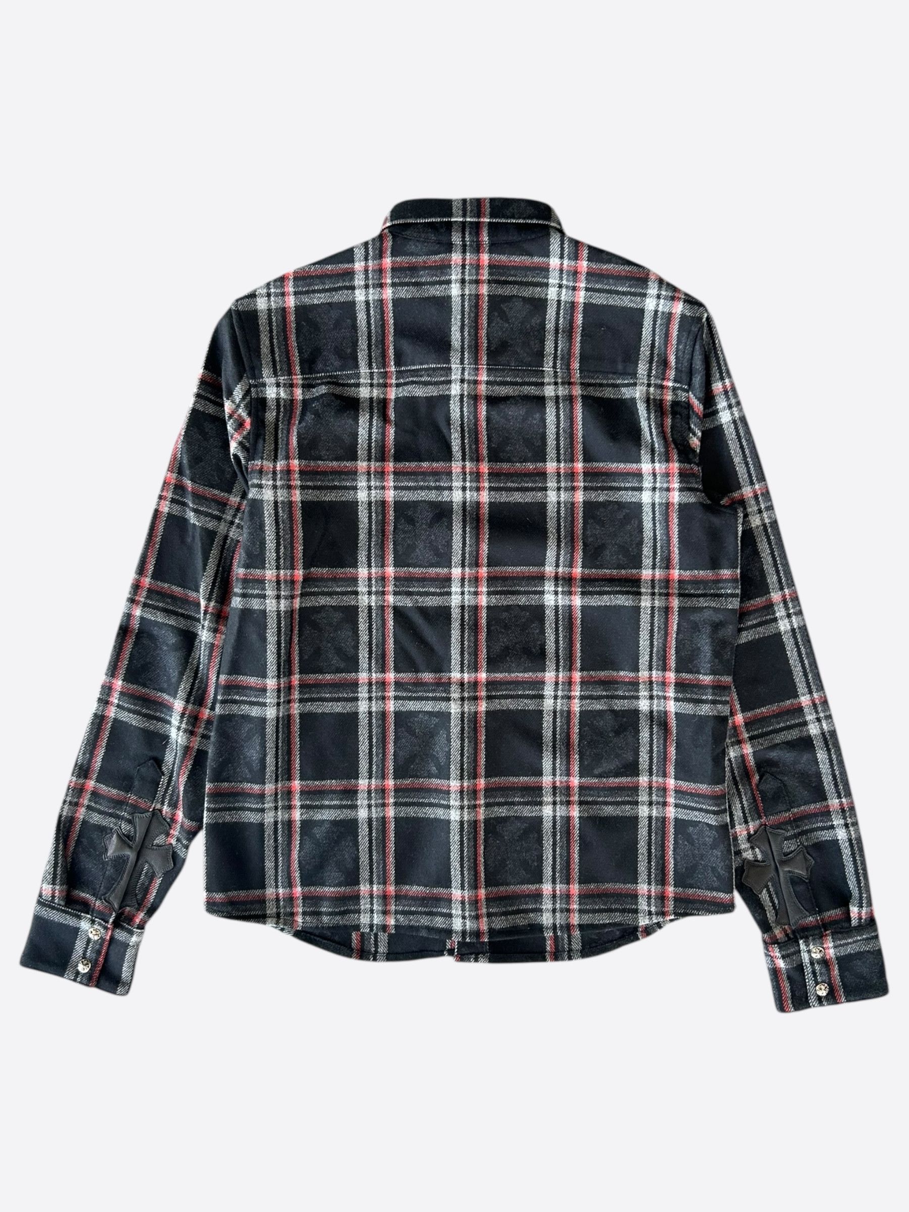 Chrome Hearts Chrome Hearts Navy Cross Jacquard Cashmere Button Up Shirt Size US S / EU 44-46 / 1 - 2 Thumbnail