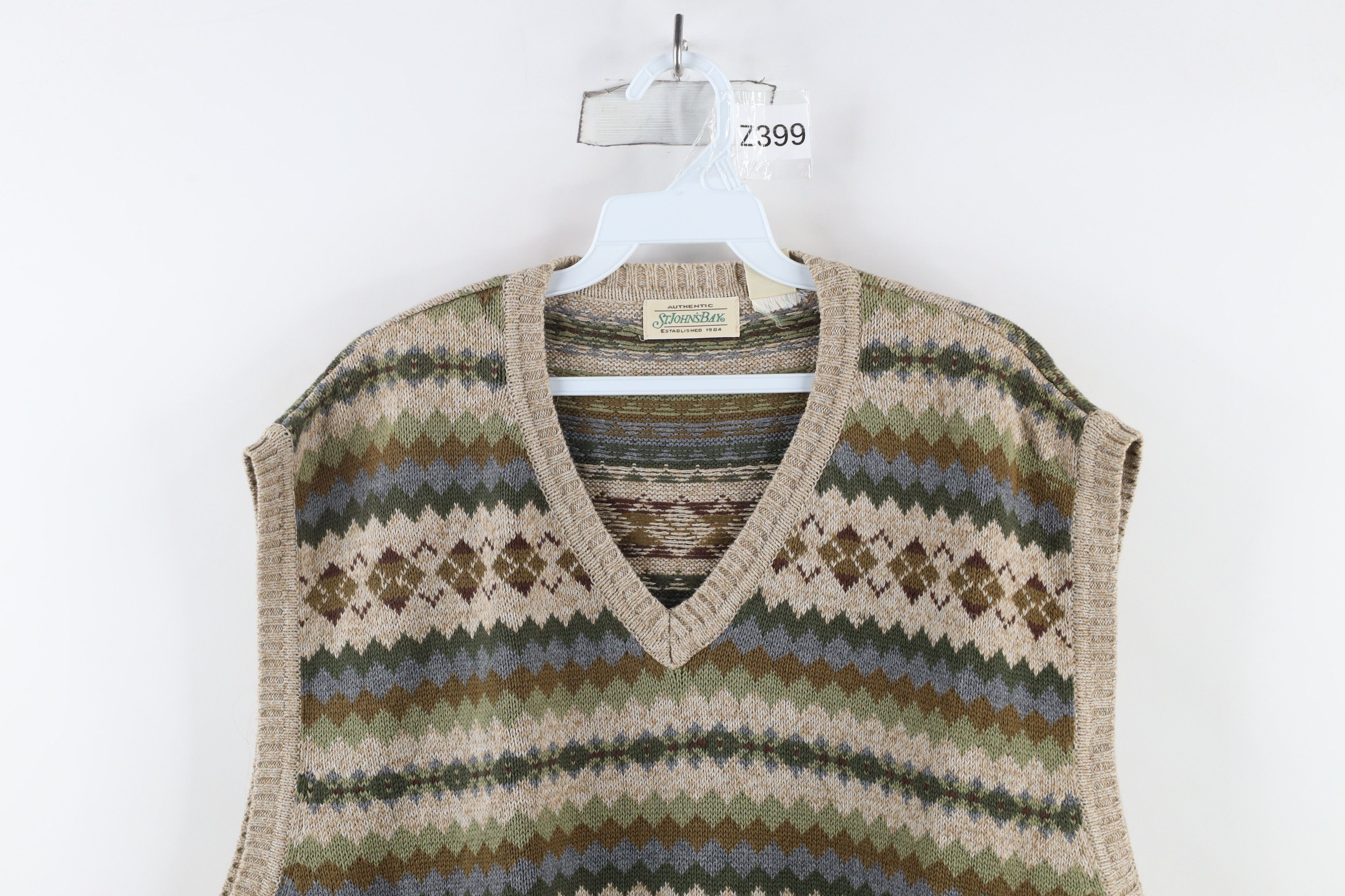 Vintage Vintage 90s Streetwear Fair Isle Knit Sweater Vest Cotton Size US XXL / EU 58 / 5 - 2 Thumbnail