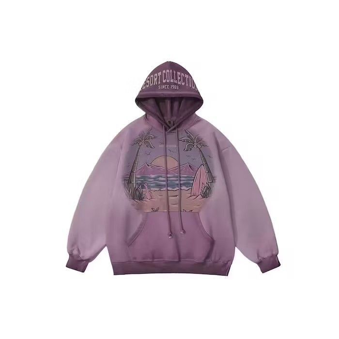 Sunset Beach Graphic Pullover Hoodie