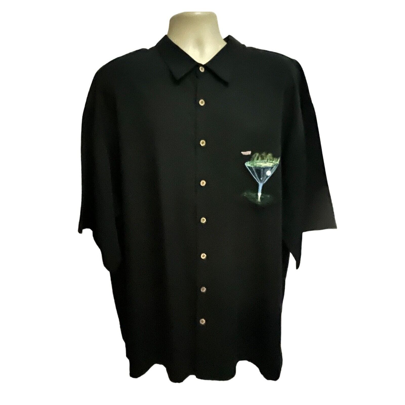 Vintage Bamboo Cay Vintage Black Hawaiian Button Shirt 4XL Pocket Size US XXL / EU 58 / 5 - 2 Thumbnail
