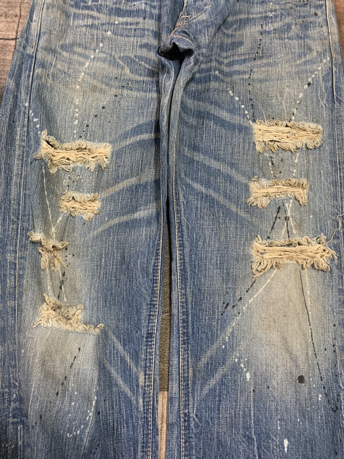 If Six Was Nine × Japanese Brand × Le Grande Bleu (L.G.B.) CRAZY DOPE DISTRESSED SPLATTER 503 EDWIN BLUE TRIP VINTAGE Size US 33 - 10 Thumbnail