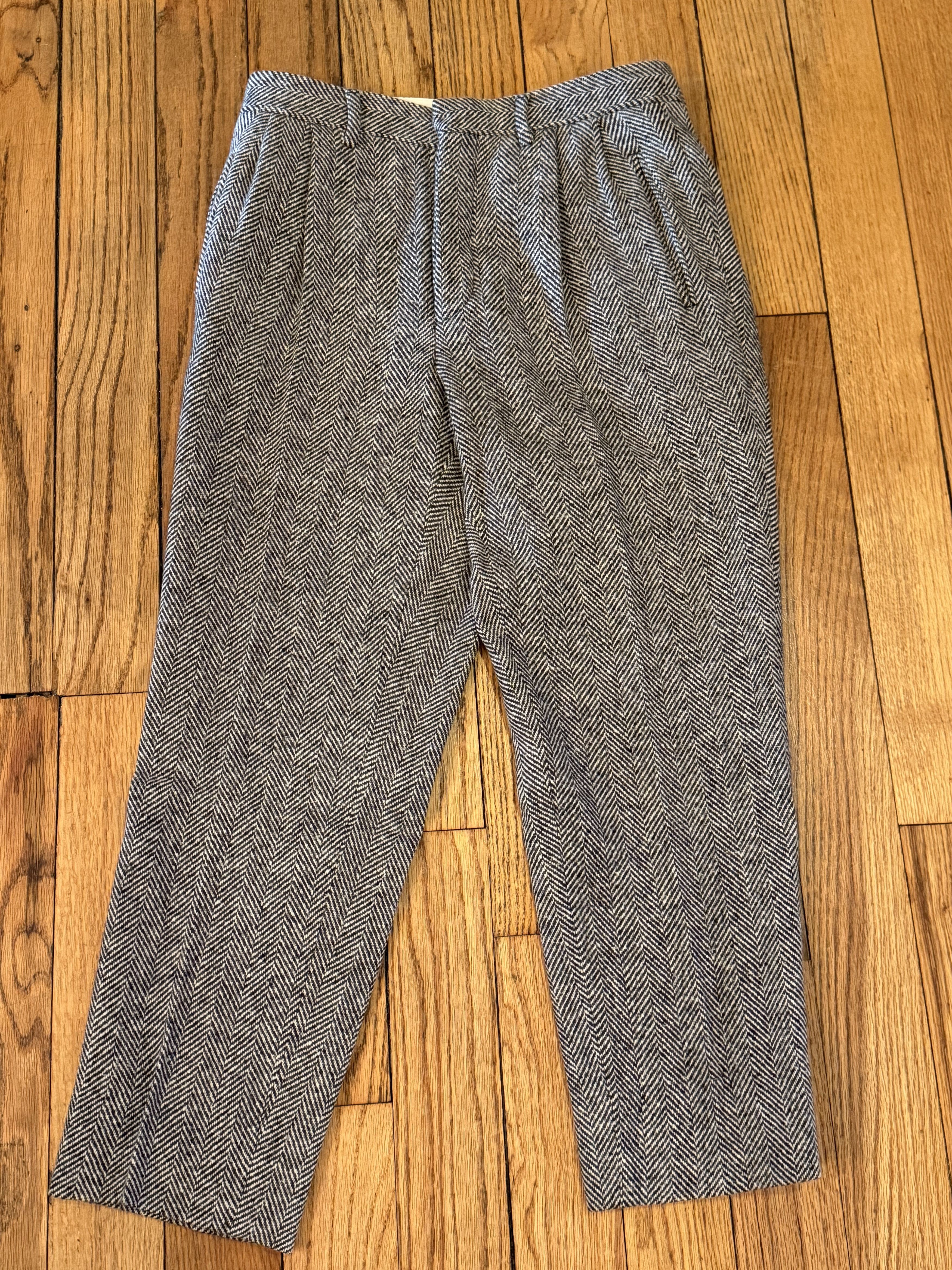 Umit Benan Wool herringbone pleated pants Size US 30 / EU 46 - 1 Thumbnail
