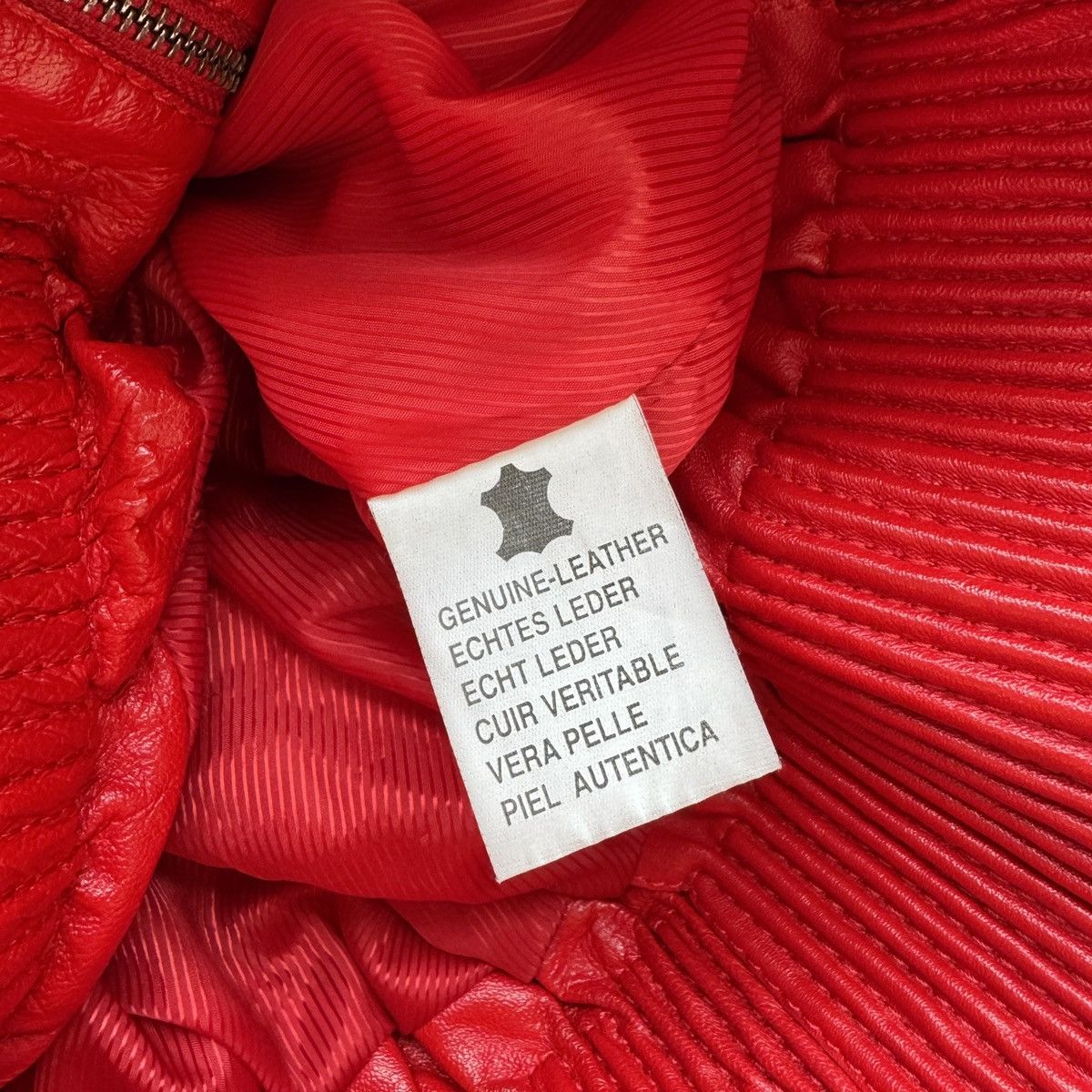 Japanese Brand Vintage Faux Fur Details Red Genuine Leather Cropped Jacket Size S / US 4 / IT 40 - 15 Thumbnail