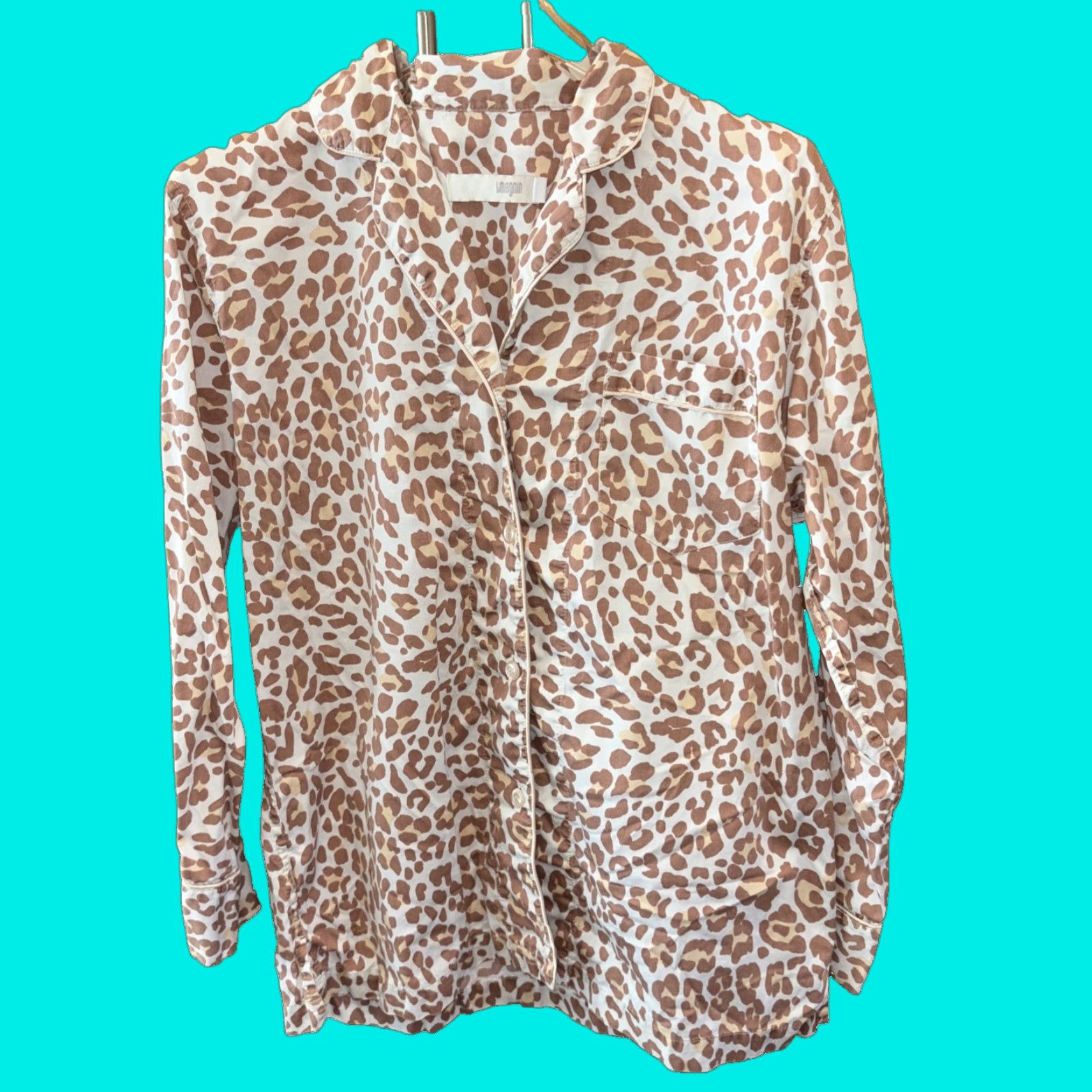 I. Magnin VINTAGE I Magnin Pajama Top Animal Print Long Sleeve Cotton S Size S / US 4 / IT 40 - 1 Thumbnail