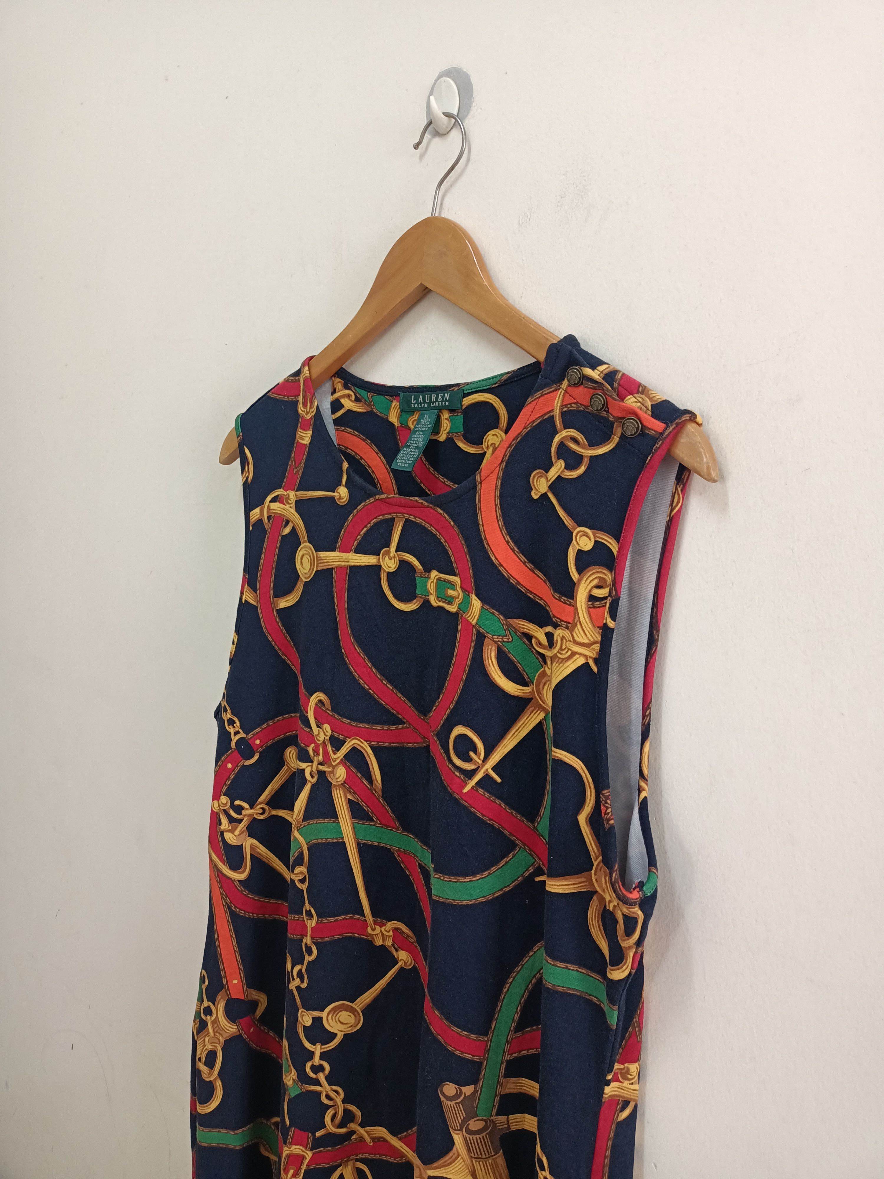 Lauren Ralph Lauren Lauren by Polo Ralph Lauren Multi Chain Straps Print Dress Size XL / US 12-14 / IT 48-50 - 2 Thumbnail