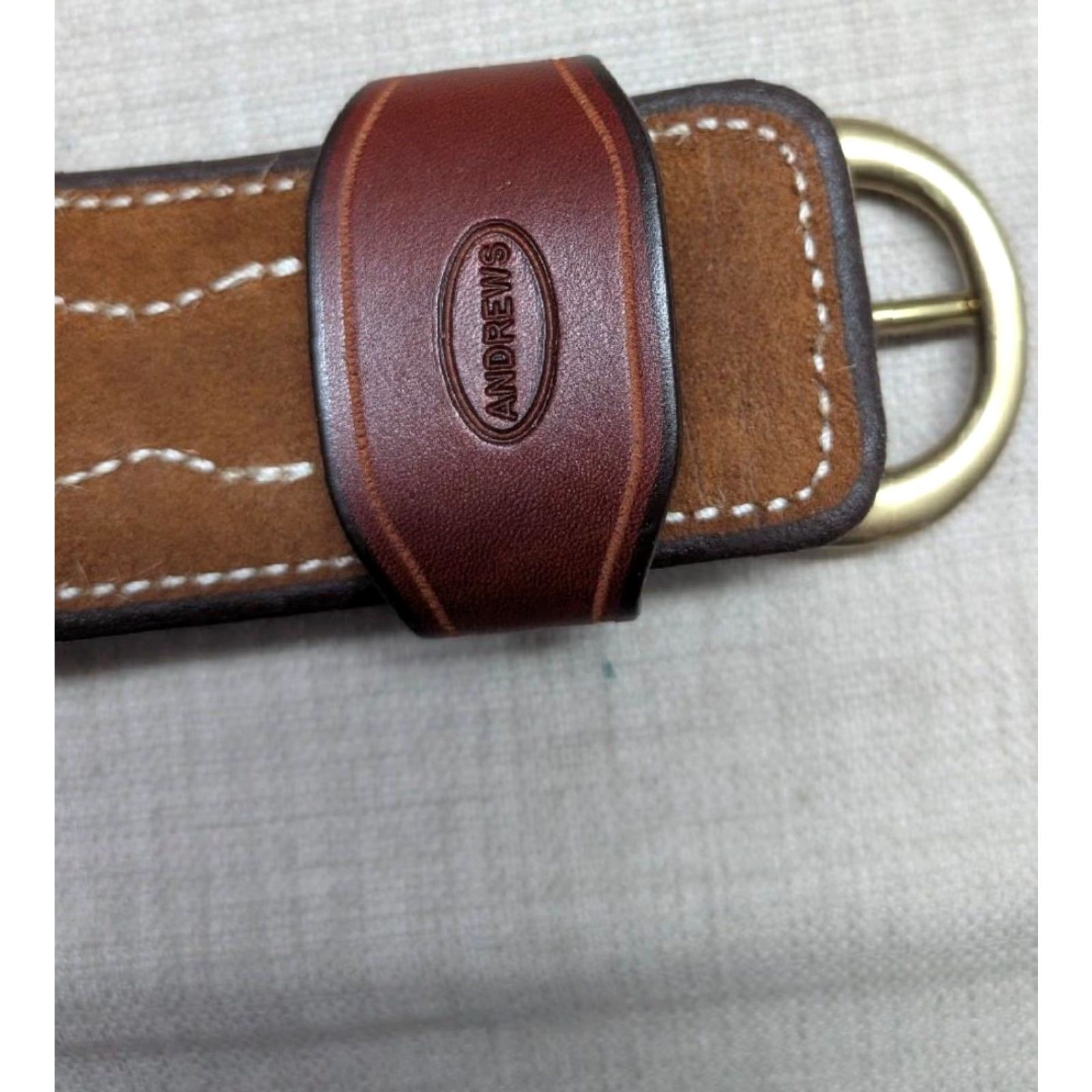 Vintage VINTAGE Andrews belt Western Belt Men 38/40 Brown Leather Cowboy Holster Cartridge Ammo Ranger 2.5" width Men Size 38 - 3 Thumbnail
