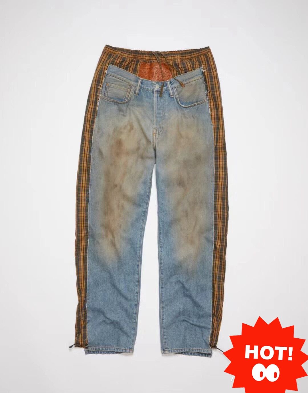 Acne Studios Acne Studios Dirty Fit Patchwork Denim Pants Size US 32 / EU 48 - 1 Thumbnail
