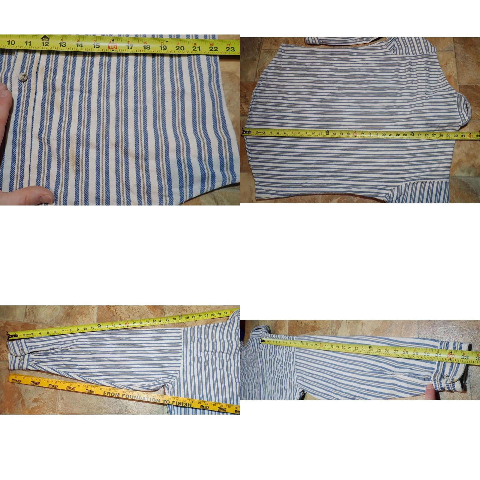 Vintage VINTAGE St. John's Bay Heavy Work Flannel Shirt, Striped, Big & Tall, LT, White/Blue/Gray, 80s-90s, Mens Size US L / EU 52-54 / 3 - 8 Thumbnail