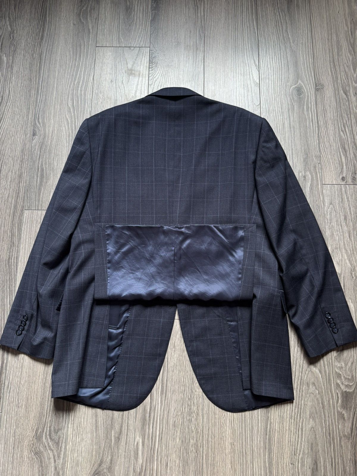 Corneliani Corneliani Dark Blue Wool Windowpane Two-Piece Suit 54R Size 54R - 10 Thumbnail