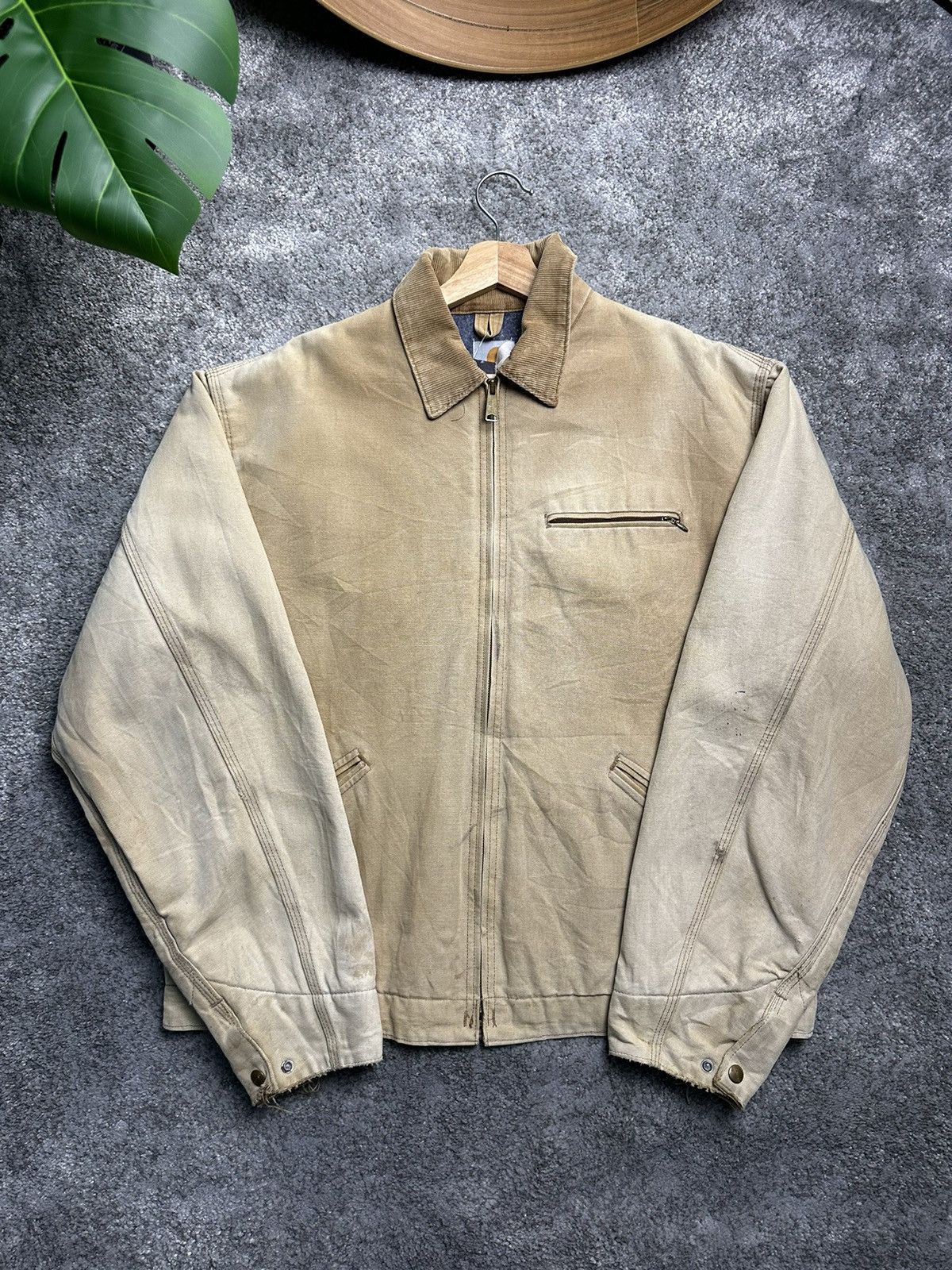 Store Vintage 90s Carhartt Detroit Jacket Tan Distressed