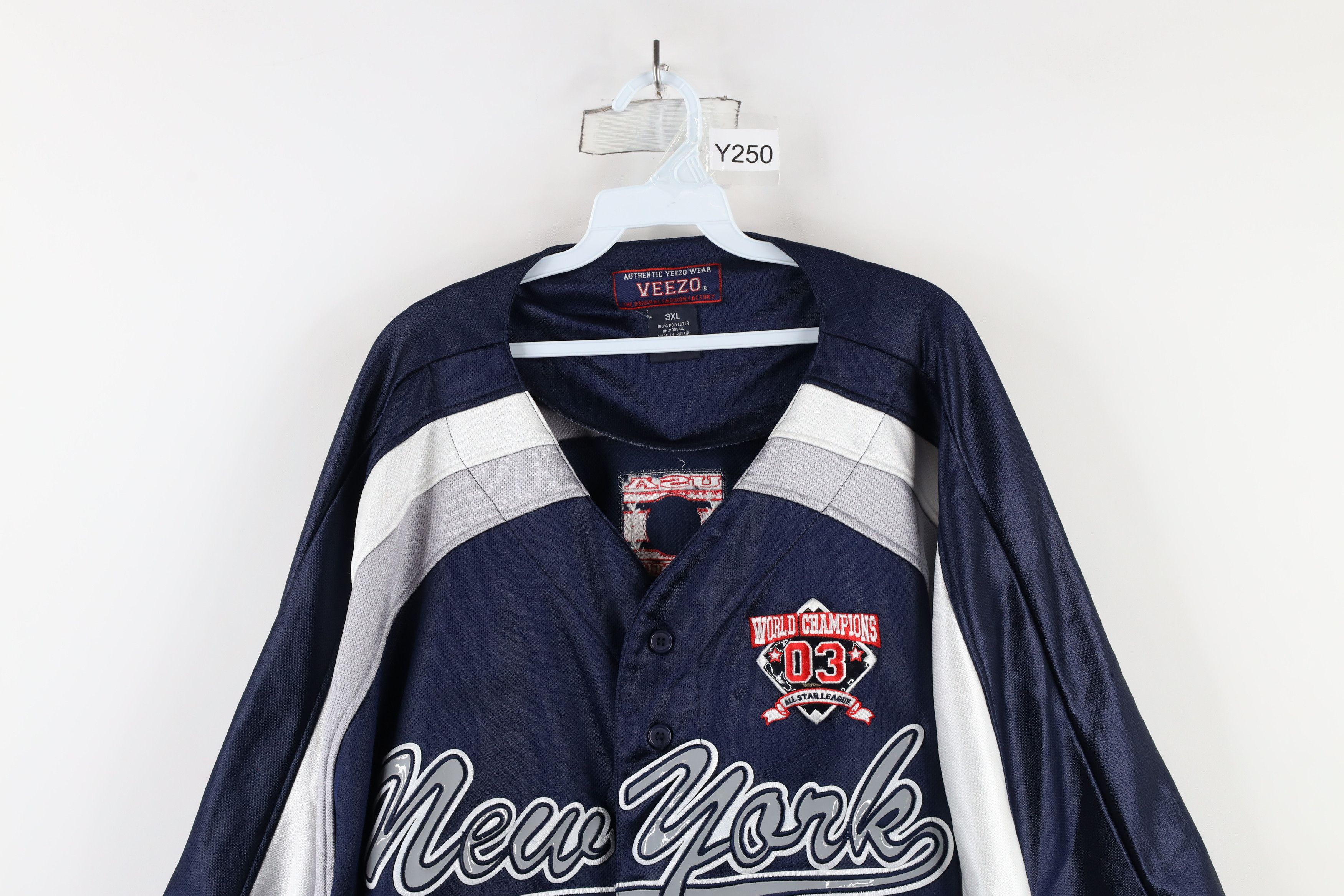 Vintage Vintage 90s Y2K Streetwear New York Baseball Jersey Blue Size US XXL / EU 58 / 5 - 2 Thumbnail
