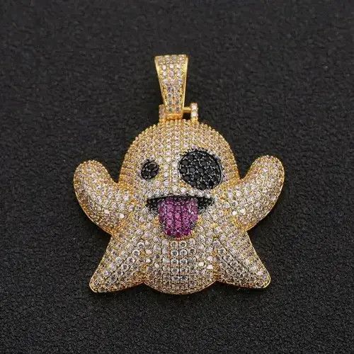 Jewelry × Vintage Iced Out Ghost of Grimace Necklace Size ONE SIZE - 4 Thumbnail
