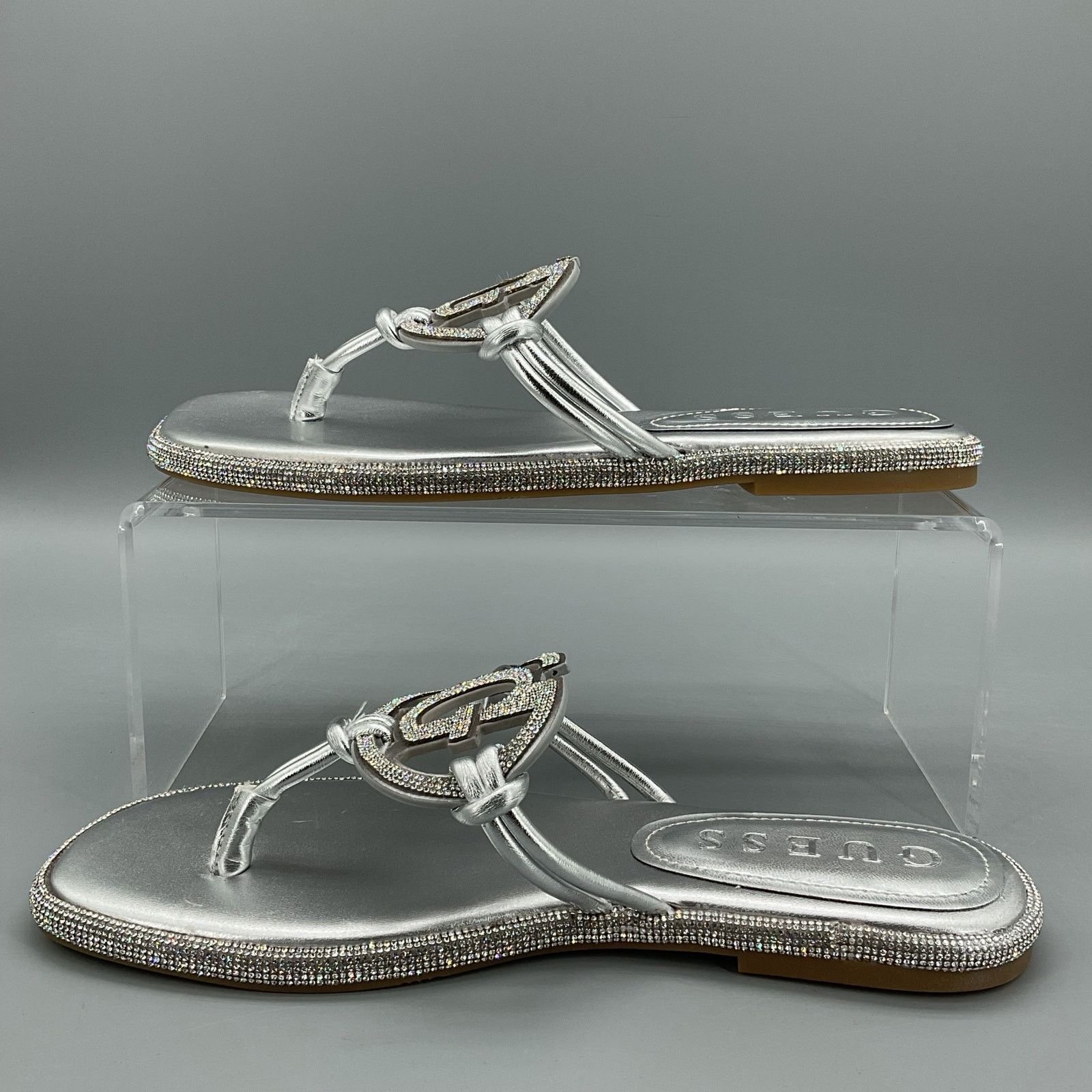 Guess NEW Guess Women’s Saima G Cutout Sandals Silver Size 7M Size US 7 / IT 37 - 2 Thumbnail
