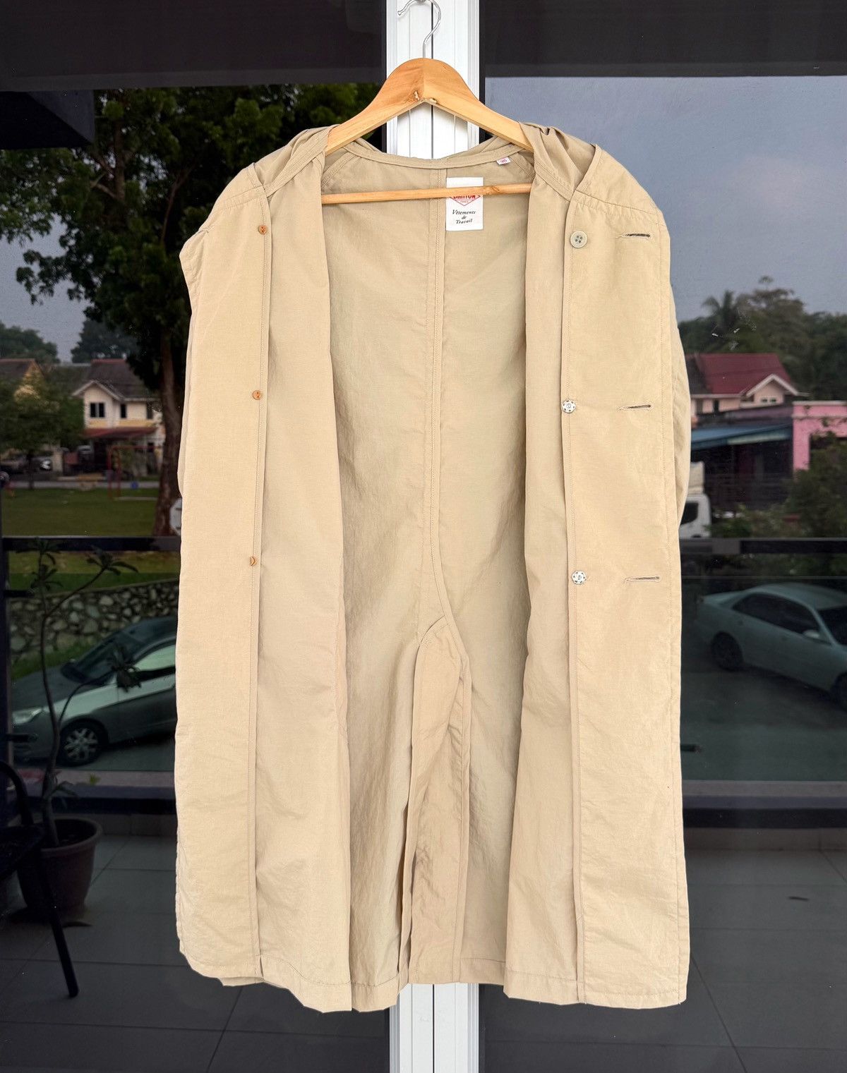 Danton Danton Hooded Coat Made in Japan Beige Workwear Jacket Size US S / EU 44-46 / 1 - 9 Thumbnail