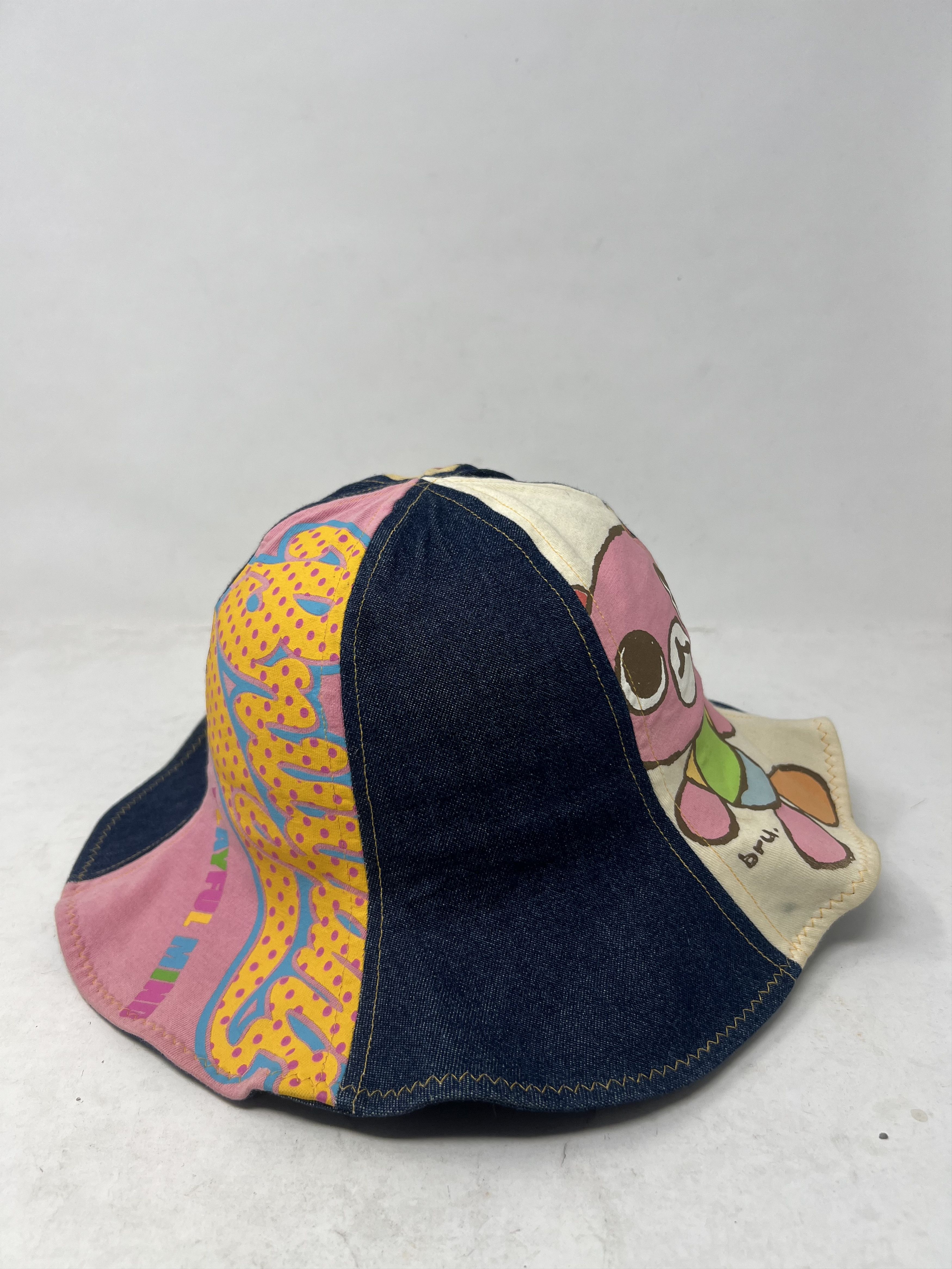 If Six Was Nine Bruyant Denim Patchwork Rag Doll Bucket Hat Size ONE SIZE - 3 Thumbnail