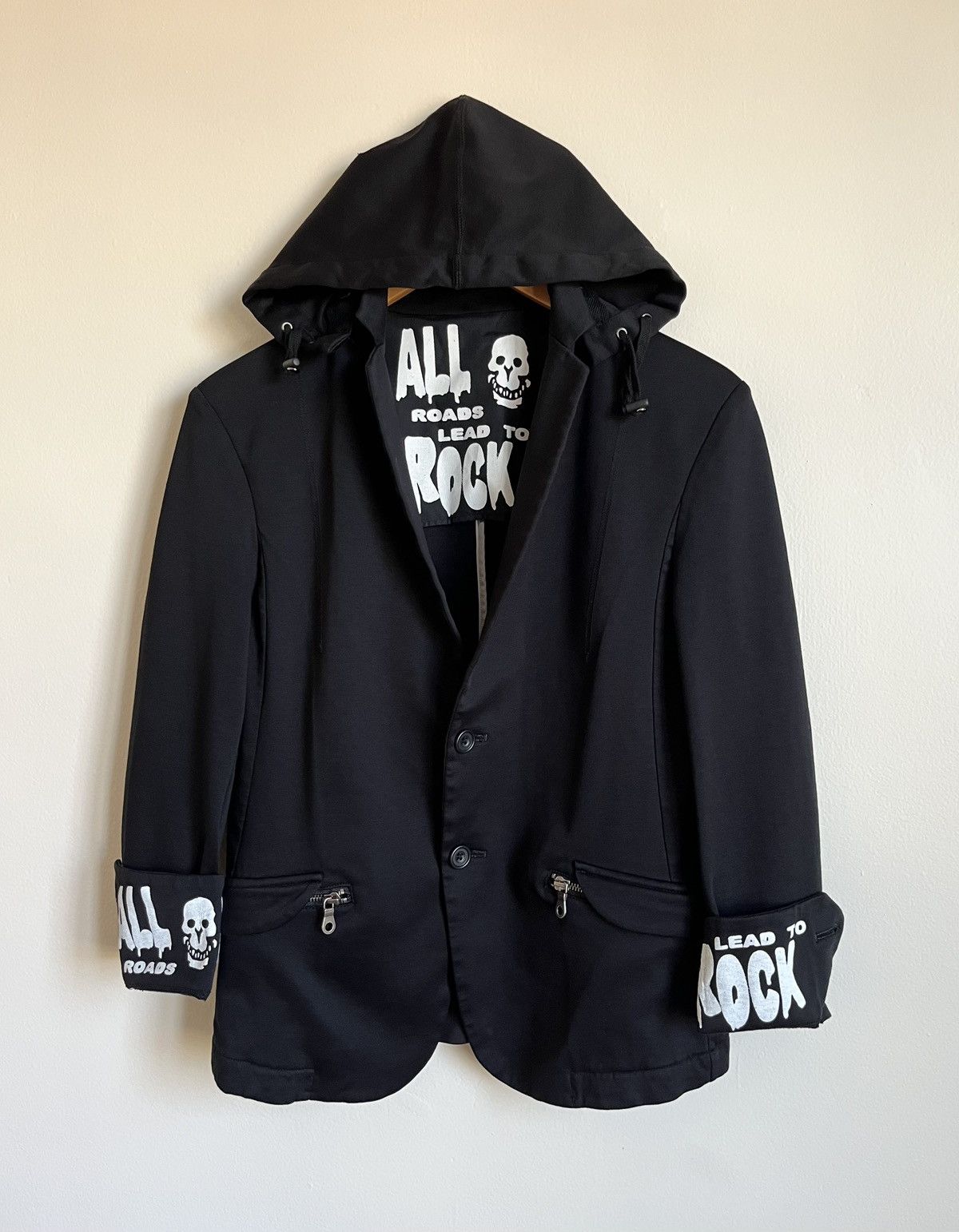 If Six Was Nine × Japanese Brand × Vintage Vintage 00’s PPFM “All Roads Lead To Rock” Blazer Jacket Size L / US 10 / IT 46 - 2 Thumbnail