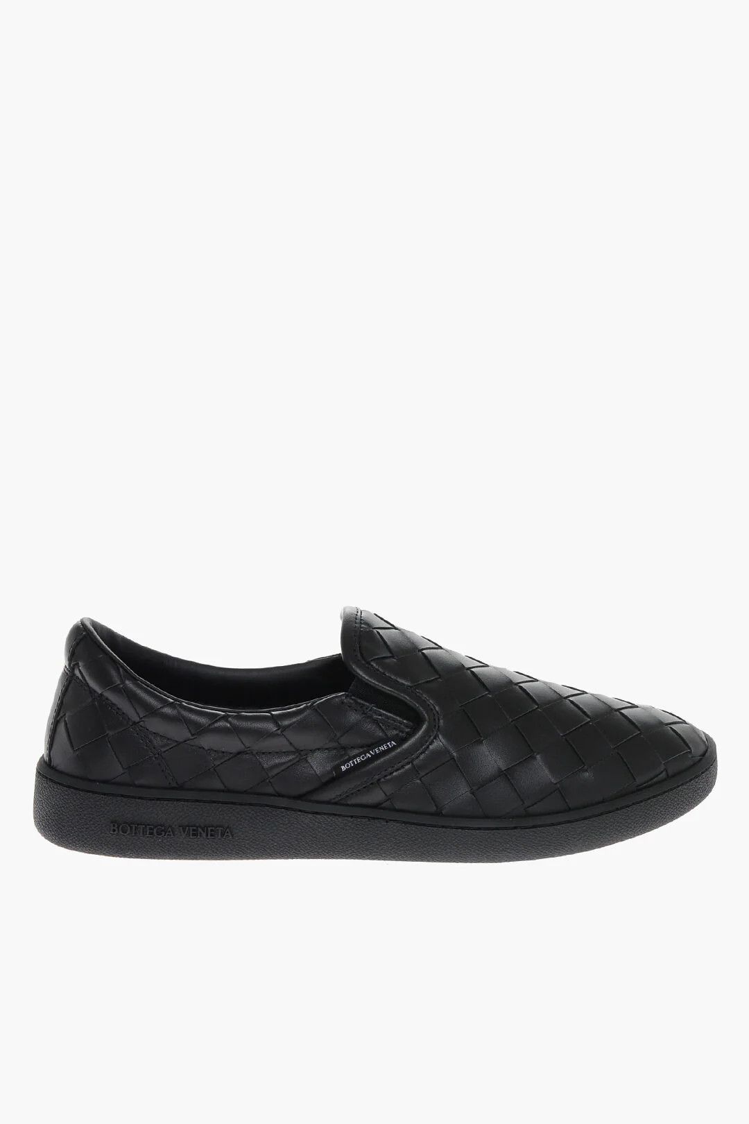 Bottega Veneta og1mm0426 Woven Leather Slip-On Sneakers in Black Size US 6 / EU 39 - 1 Thumbnail