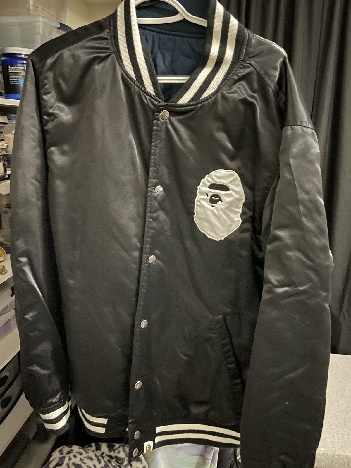 image of Bape Happy New Year Reversible Jacket in Black, Men's (Size 2XL)