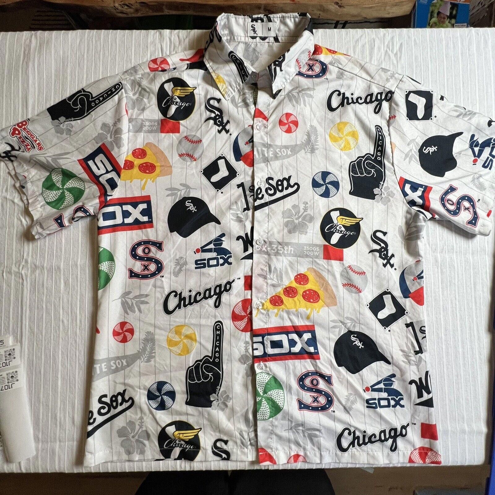 Designer Chicago White Sox Button Shirt Mens Sz M Beggars Pizza MLB Size ONE SIZE - 1 Thumbnail