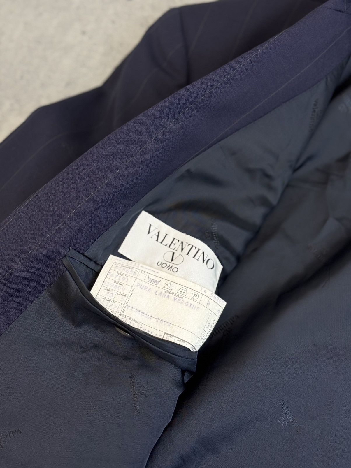 Valentino Valentino Double Breasted Pinstripe Wool Suit Vintage 90s Size 54R - 10 Thumbnail