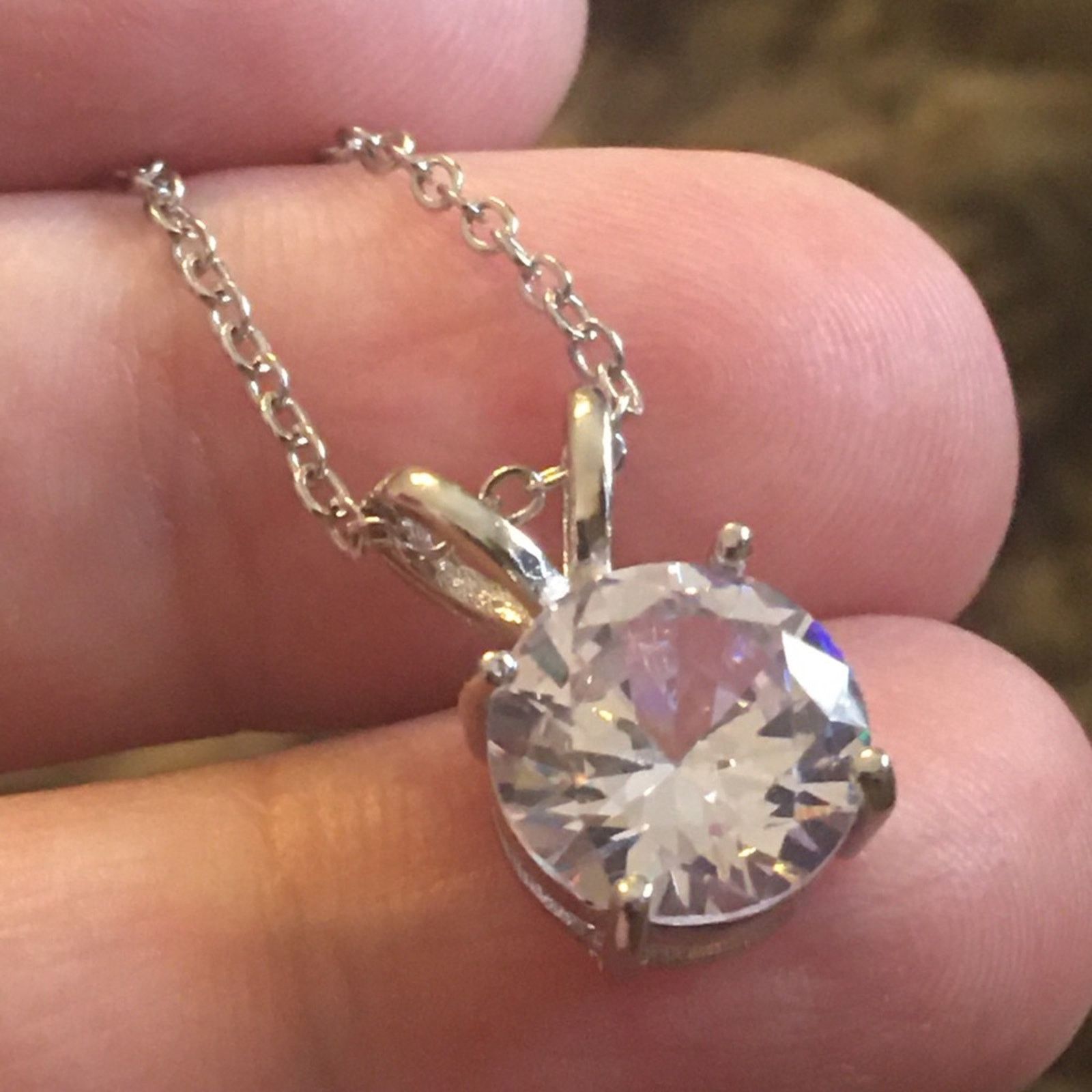 Vintage Vintage 80s round CZ silver plated chain necklace Size ONE SIZE - 7 Thumbnail