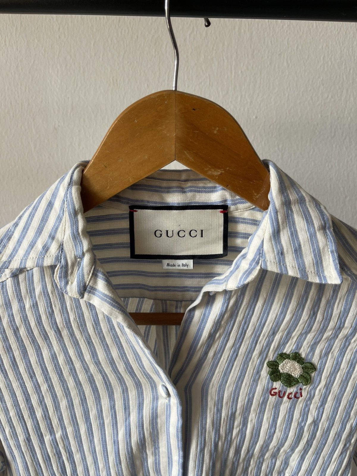 Gucci Gucci Stripe Shirt With Logo Embroidery #99 Size XS / US 0-2 / IT 36-38 - 4 Thumbnail