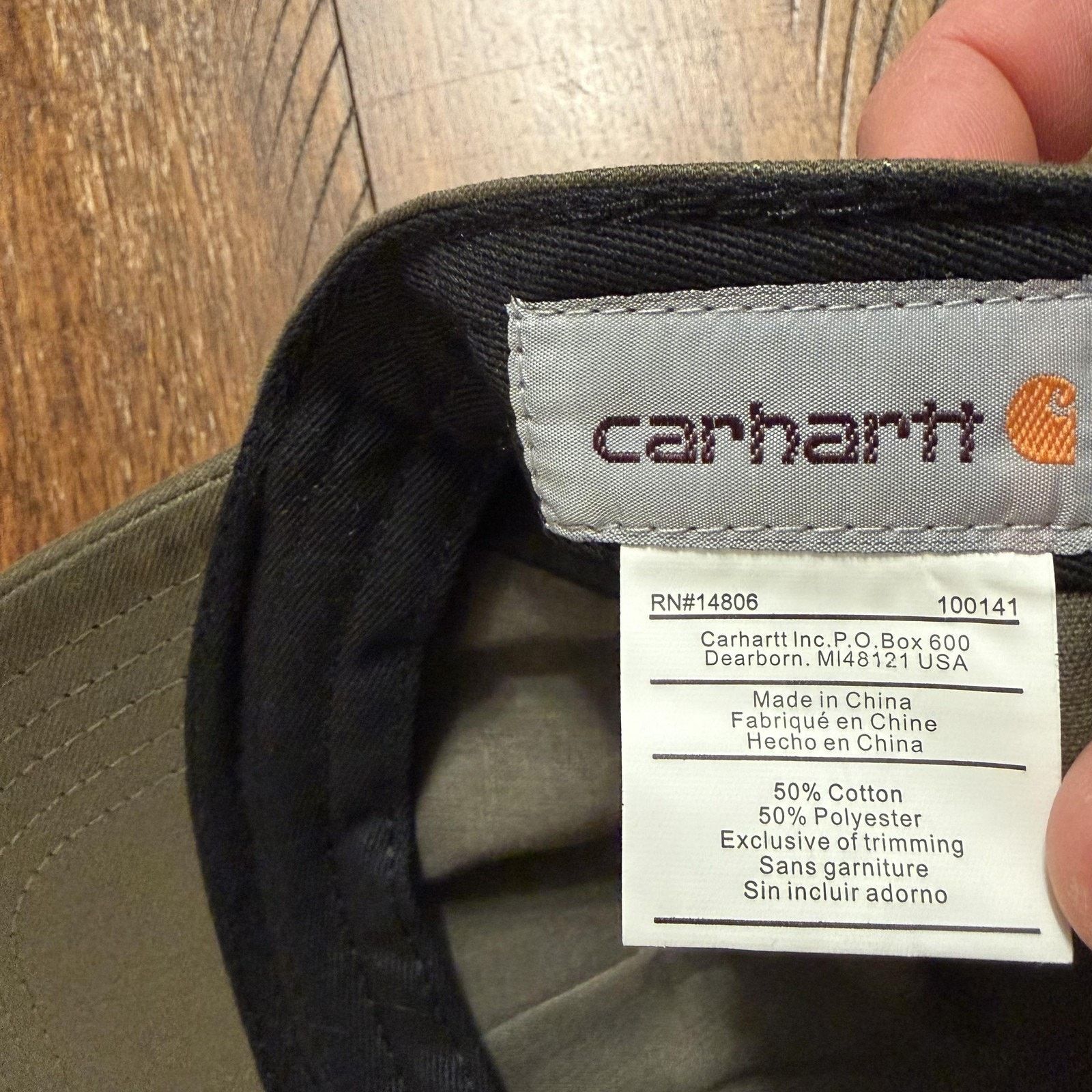 Carhartt Carhartt Hat Cap Strap Back Mens Green Canvas Leather Patch Size ONE SIZE - 7 Thumbnail