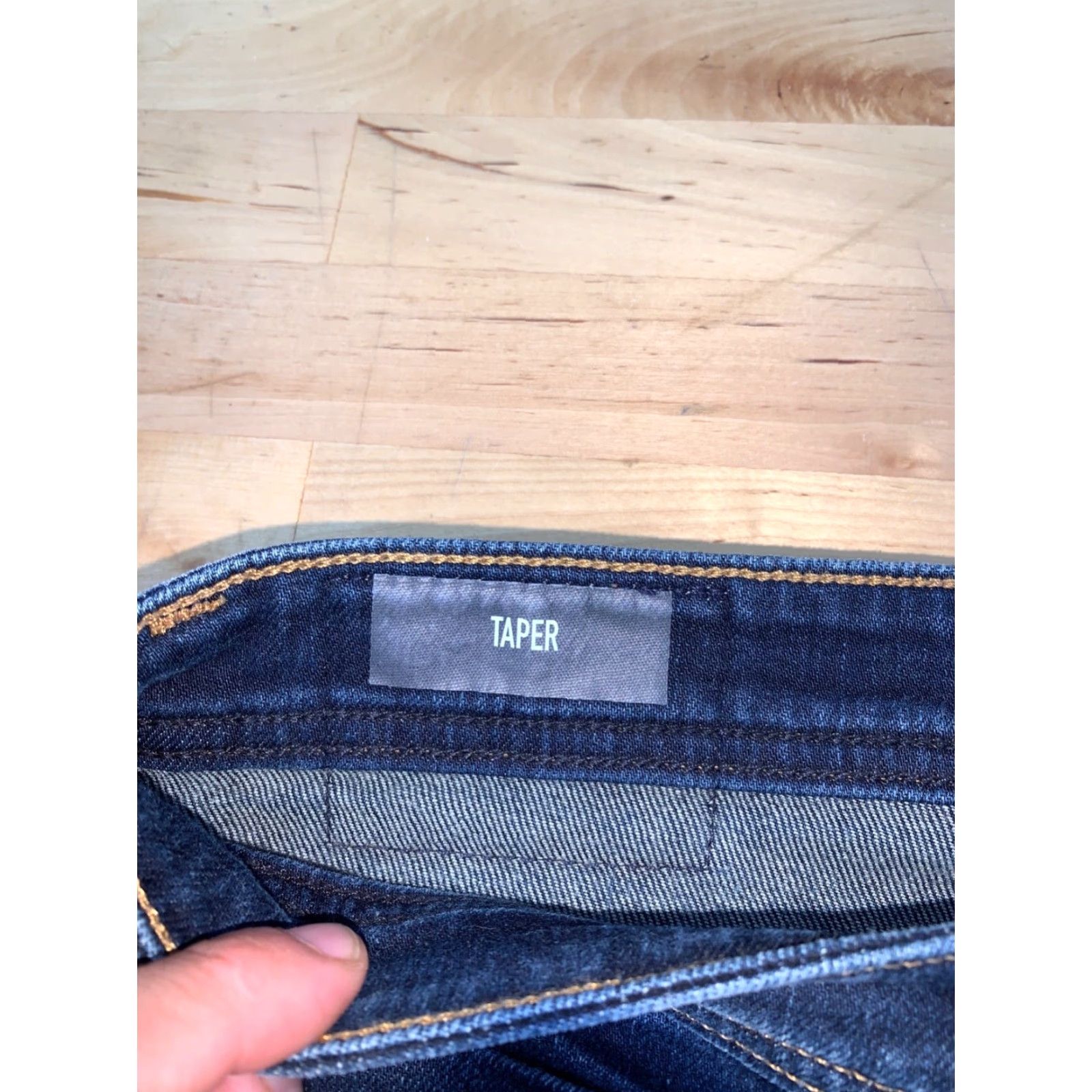 Denime Revtown Jeans Tapered Denim 31x31 Mens Blue Dark Wash Slim Regular 8753 Jeans Men Size US 31 - 4 Thumbnail