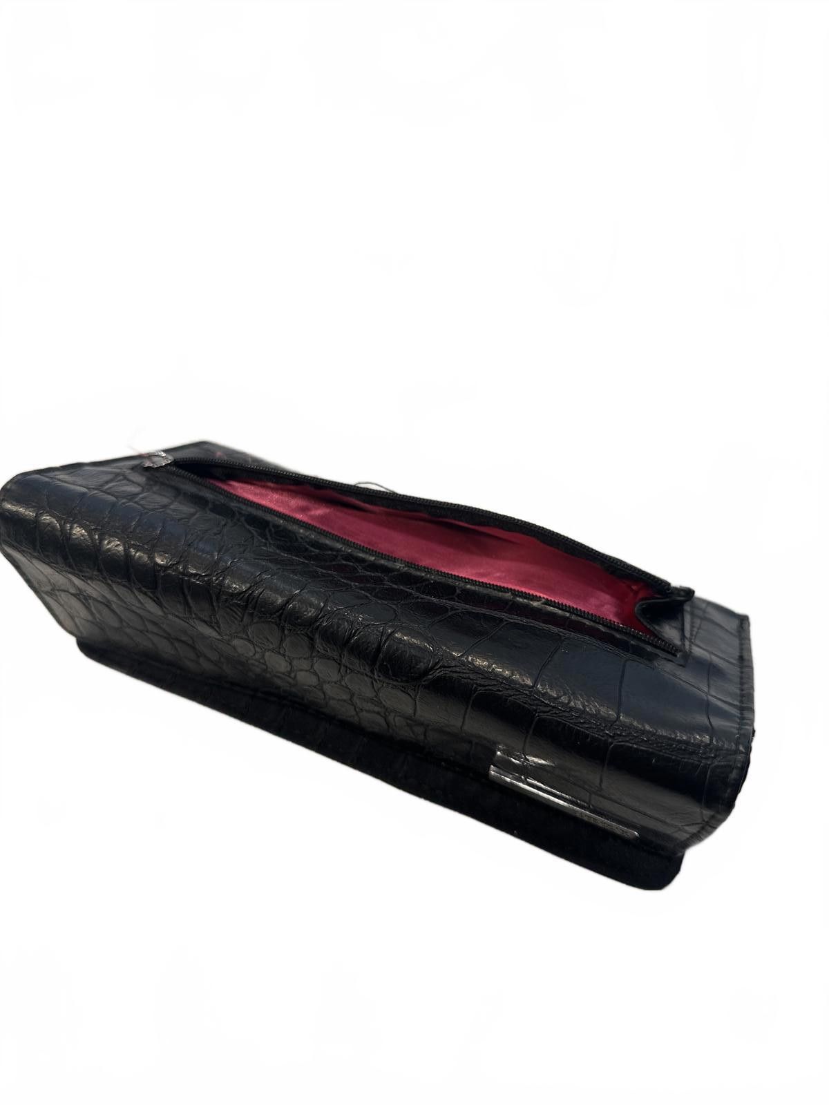 Other Reaction Kenneth Cole Black Alligator Leather Pink Lining Size ONE SIZE - 4 Thumbnail