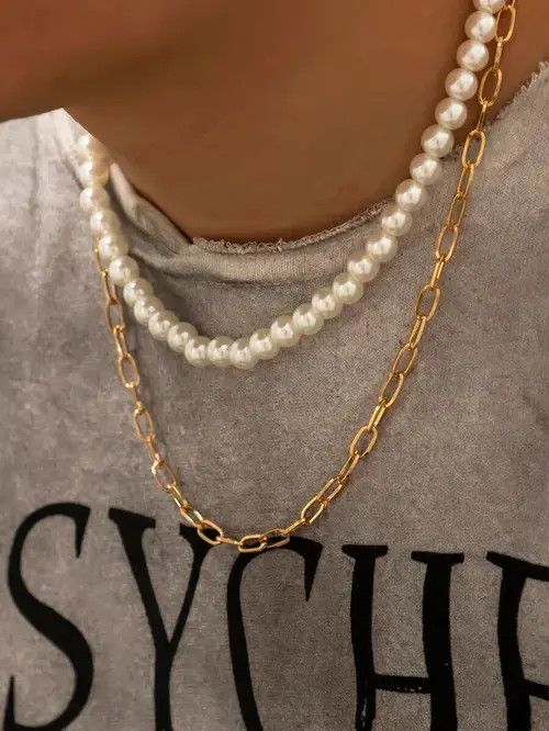 Jewelry × Vintage Retro Punk Necklace Pearl Necklace Vintage Size ONE SIZE - 3 Thumbnail