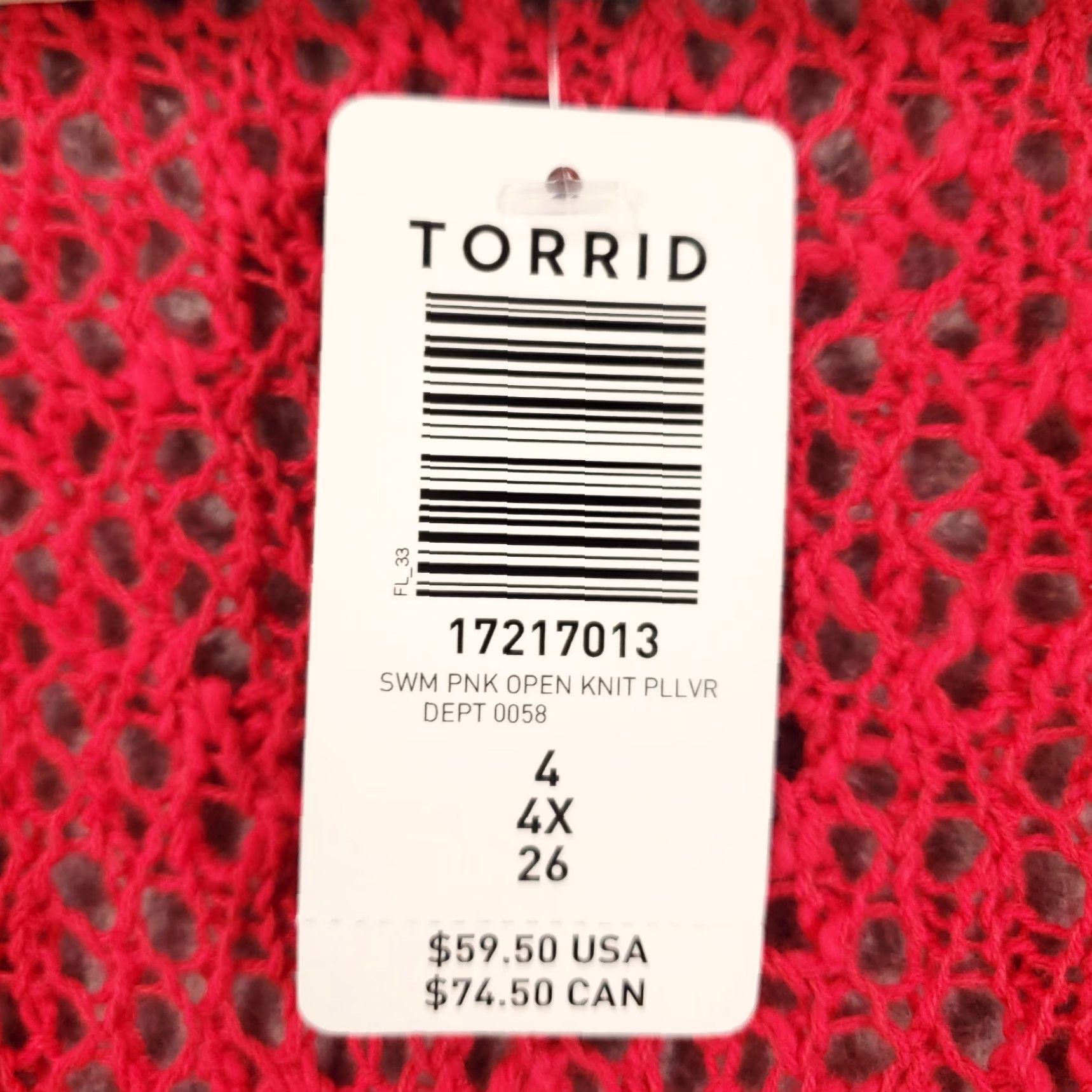 Torrid Torrid Sweater Swimsuit Cover Up Womens 4X Pink Open Knit Swim Tunic NWT Size XXL / US 16-18 / IT 52-54 - 6 Thumbnail