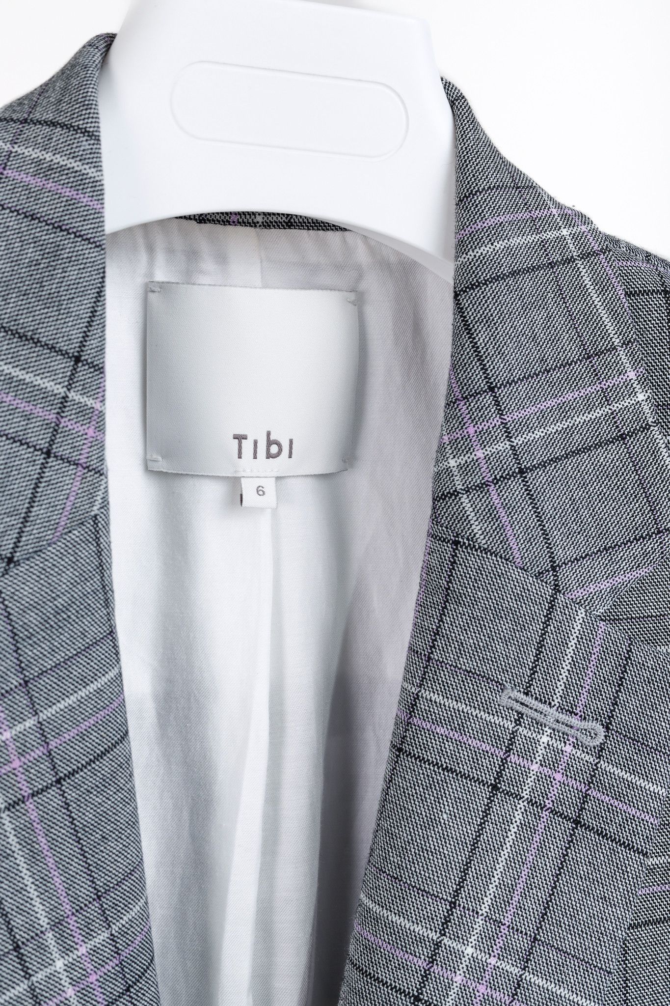 Tibi Tibi James Grey Black Purple Tartan Suiting Blazer Size M / US 6-8 / IT 42-44 - 4 Thumbnail