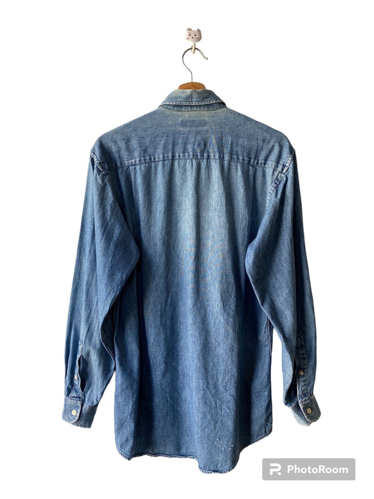 Vintage 1990s - YvesSaintLaurent Pour Homme Button Up Jeans Shirt Size US M / EU 48-50 / 2 - 2 Thumbnail