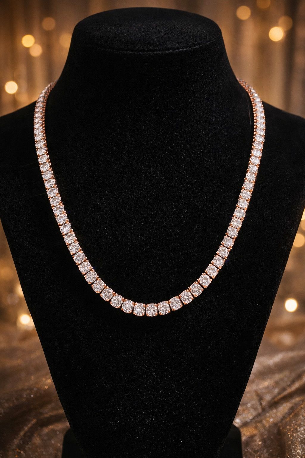 Other VVS1 5mm Rose Gold Moissanite Tennis Chain TesterVERIFIED Size ONE SIZE - 1 Preview