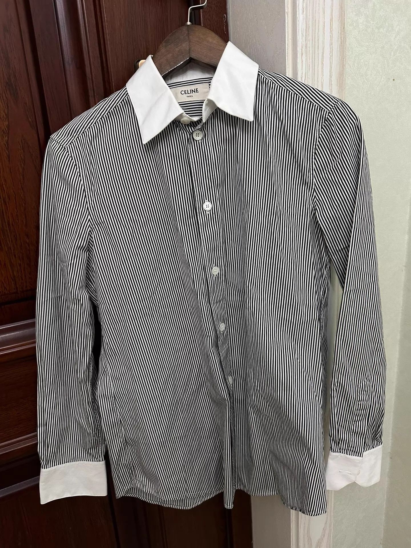 Celine Celine B&W Stripe Shirt 2w1w 95new Size XXS / US 00 / IT 34 - 1 Thumbnail