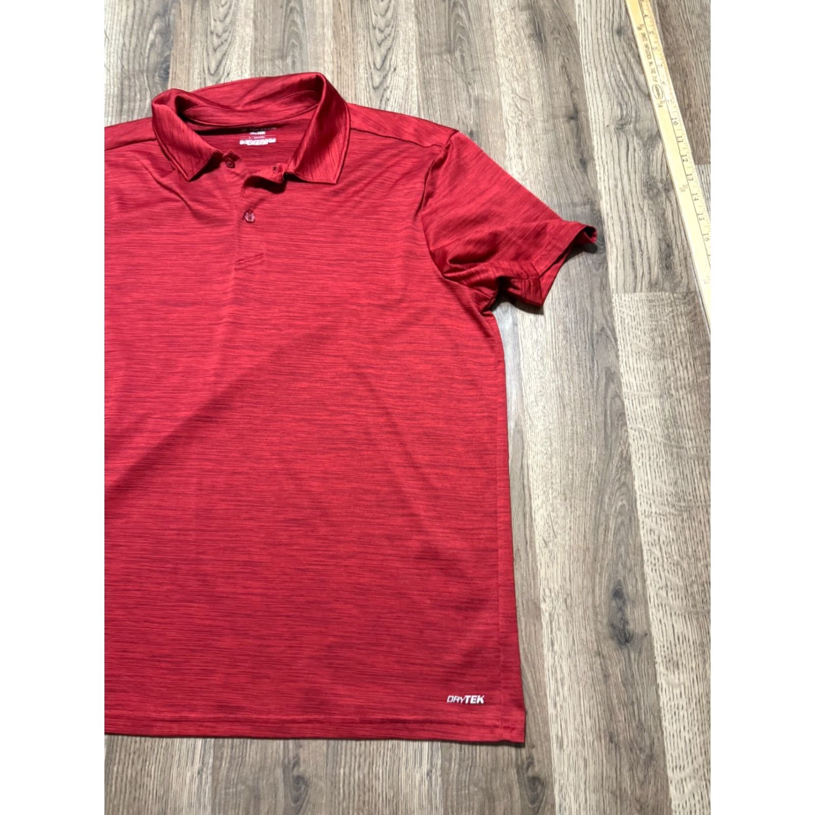 Tek Gear Tek Gear DryTek Shirt Men L Red Polo Short Sleeve 1/4 Button Collared Modern Sports Moisture Wicking Casual Activewear Golf Walking Size US L / EU 52-54 / 3 - 4 Thumbnail