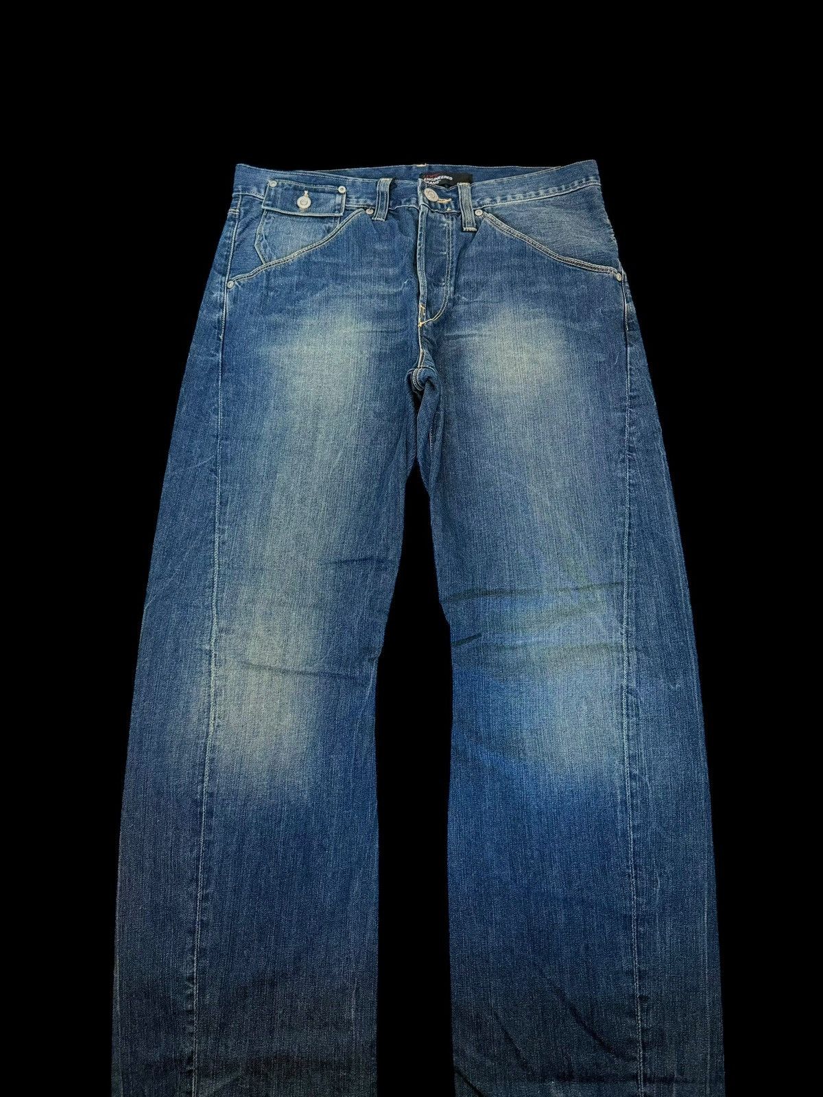 Levi's Levi’s Engineered Navy Washed Baggy Flared Denim Jeans Y2K Size US 32 / EU 48 - 6 Thumbnail