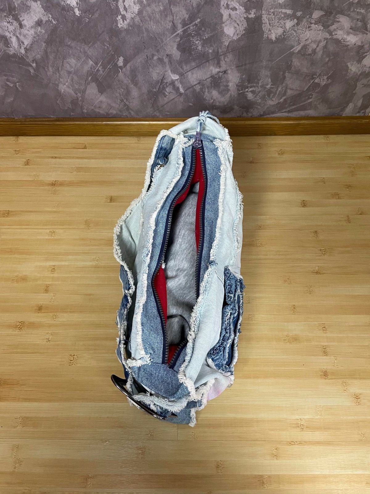 Japanese Brand × Vintage Vntg Japan Handmade Crossbody Denim Jeans Bag Y2k Size ONE SIZE - 13 Thumbnail