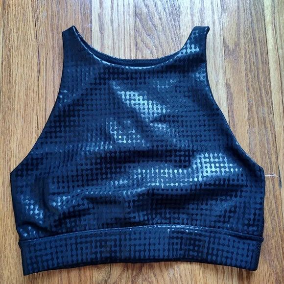 Peloton Peloton Show Up Digital Foil High Neck Sports Bra Black Top Size XS / US 0-2 / IT 36-38 - 4 Thumbnail